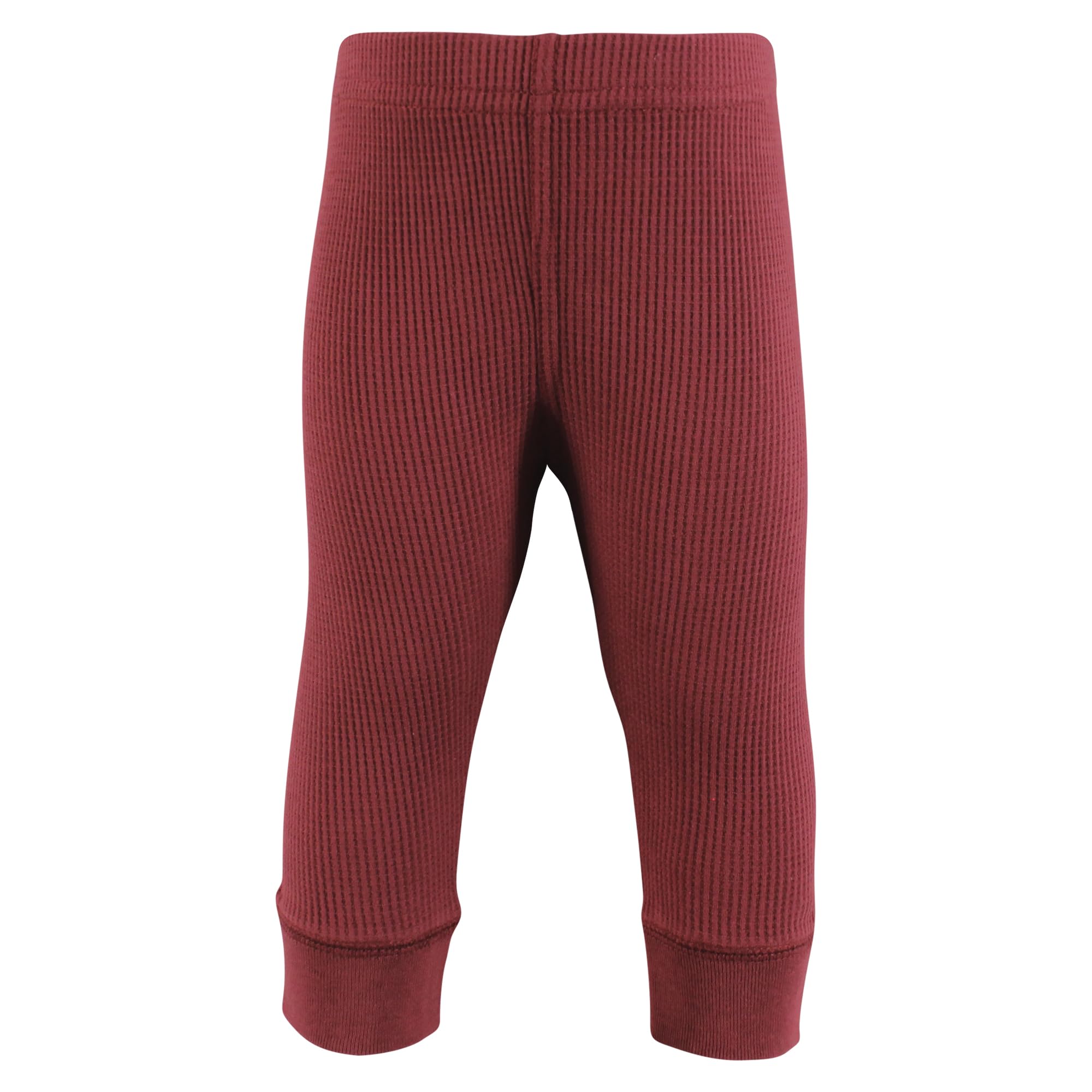 Hudson Baby Unisex Thermal Tapered Ankle Pants 4-Pack, Acorn Botanical Print - Soft Cotton Baby Pajama Bottoms for Boys & Girls, Cozy Winter Sleepwear & Playtime Outfits