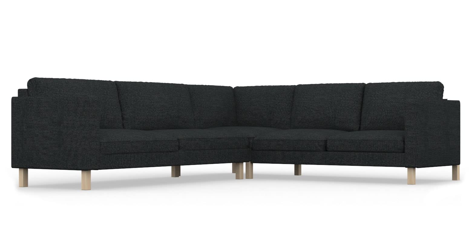 Premium Heavy Duty Sofa Slipcover for IKEA KARLSTAD Corner Sectional (3+2/2+3) - Graphite Gray Stretchable Fabric Couch Cover - Perfect for Living Room, Family Room & Home Decor Protection