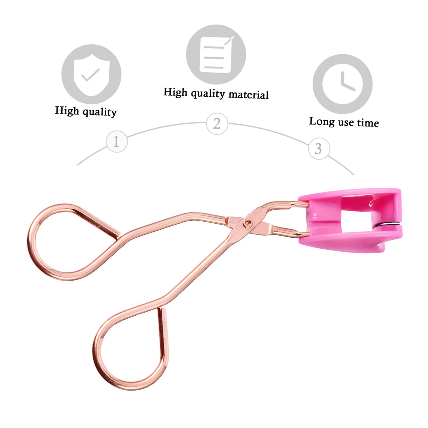 FOMIYES Magnetic Eyelash Curler Kit - Stainless Steel Rose Gold False Lash Clip with Deep Pink Handle | Gentle No-Damage Makeup Tool for Perfect Lashes | Ideal for Daily Use, Special Occasions & Professional Makeup Artists