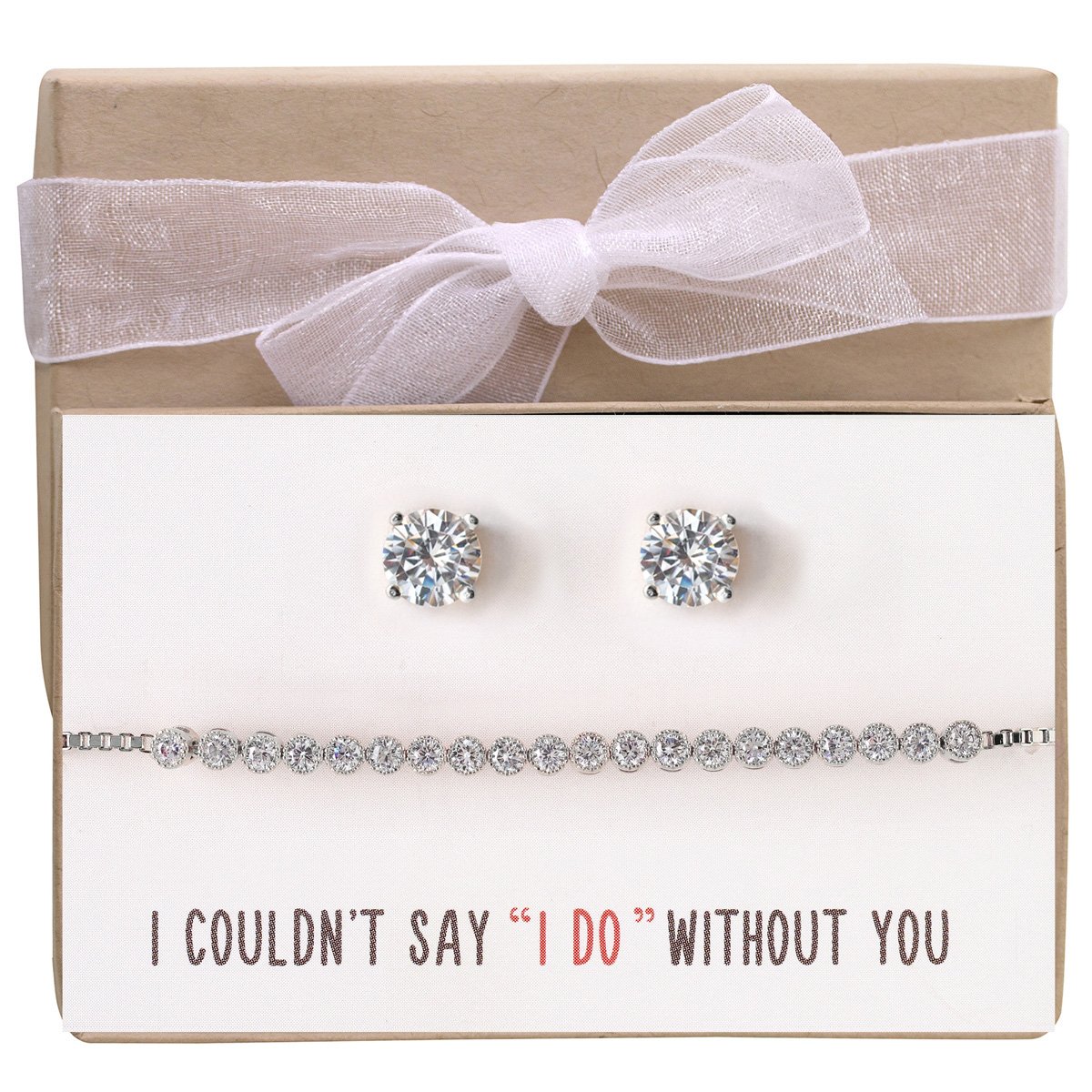 Elegant Crystal Bridesmaid Jewelry Set - Gold, Rose Gold & Silver Bracelet & Earring Gift for Weddings, Bachelorette Parties & Special Occasions