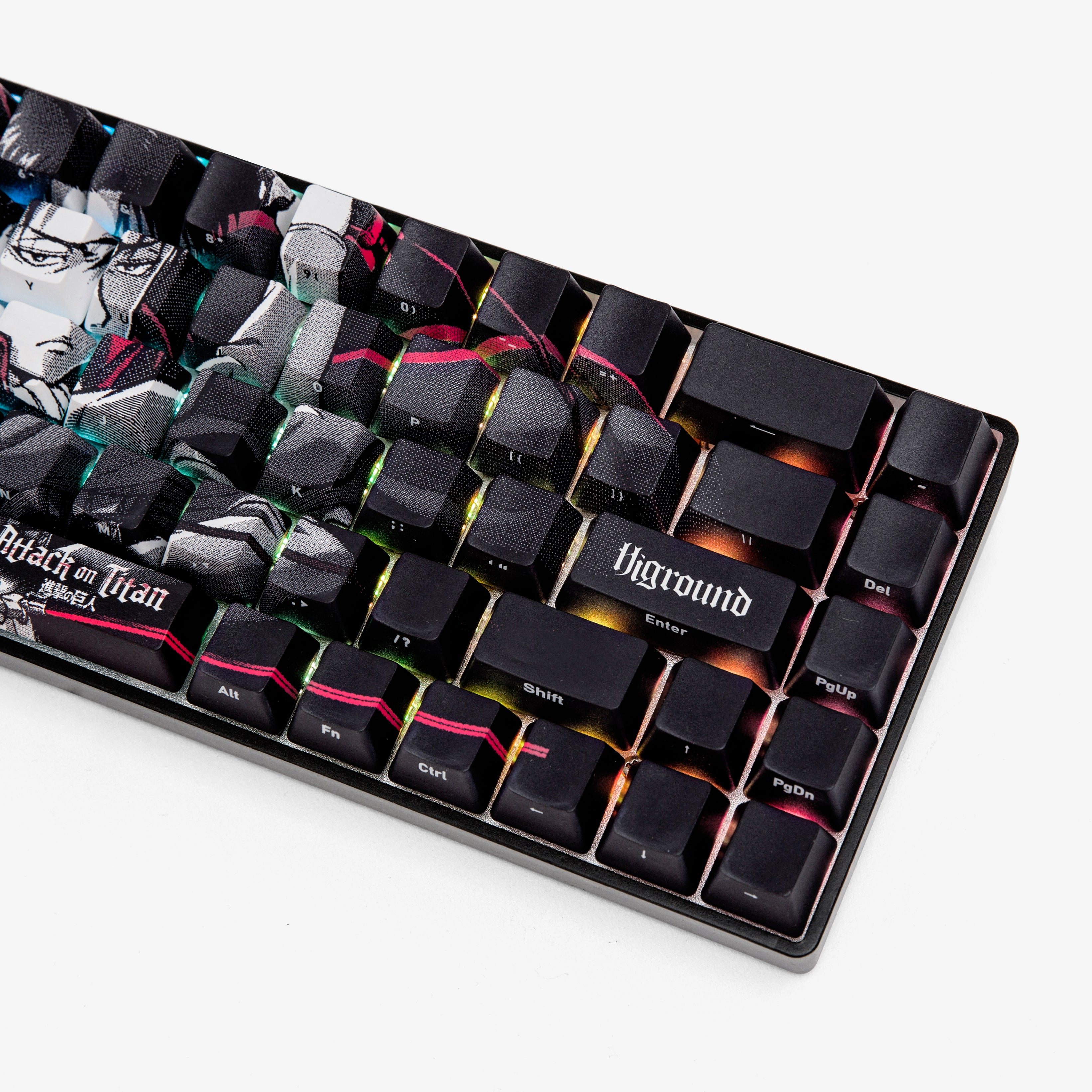 Higround Levi Mechanical Gaming Keyboard - Attack on Titan Themed - Ergonomic RGB Backlit for PC/Mac - Perfect for Anime Fans & Gamers