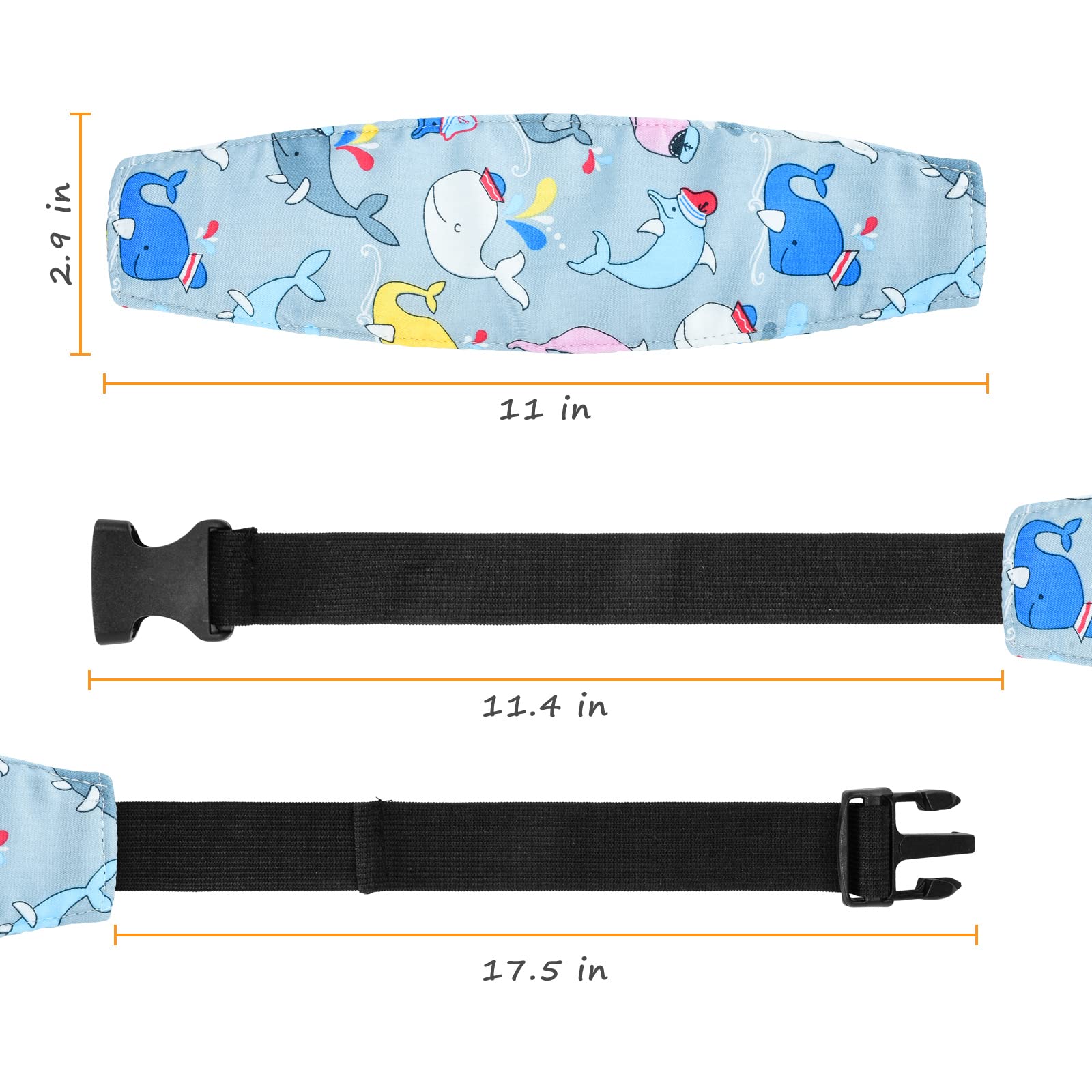 Baby Car Seat Head Support Pillow - Soft Strap Headrest for Toddler & Infant Safety - Car Seat & Stroller Neck Relief - Slumber Sling Sleep Positioner (Blue Owl, 1 Pack) - Perfect for Road Trips & Airplane Travel with Kids