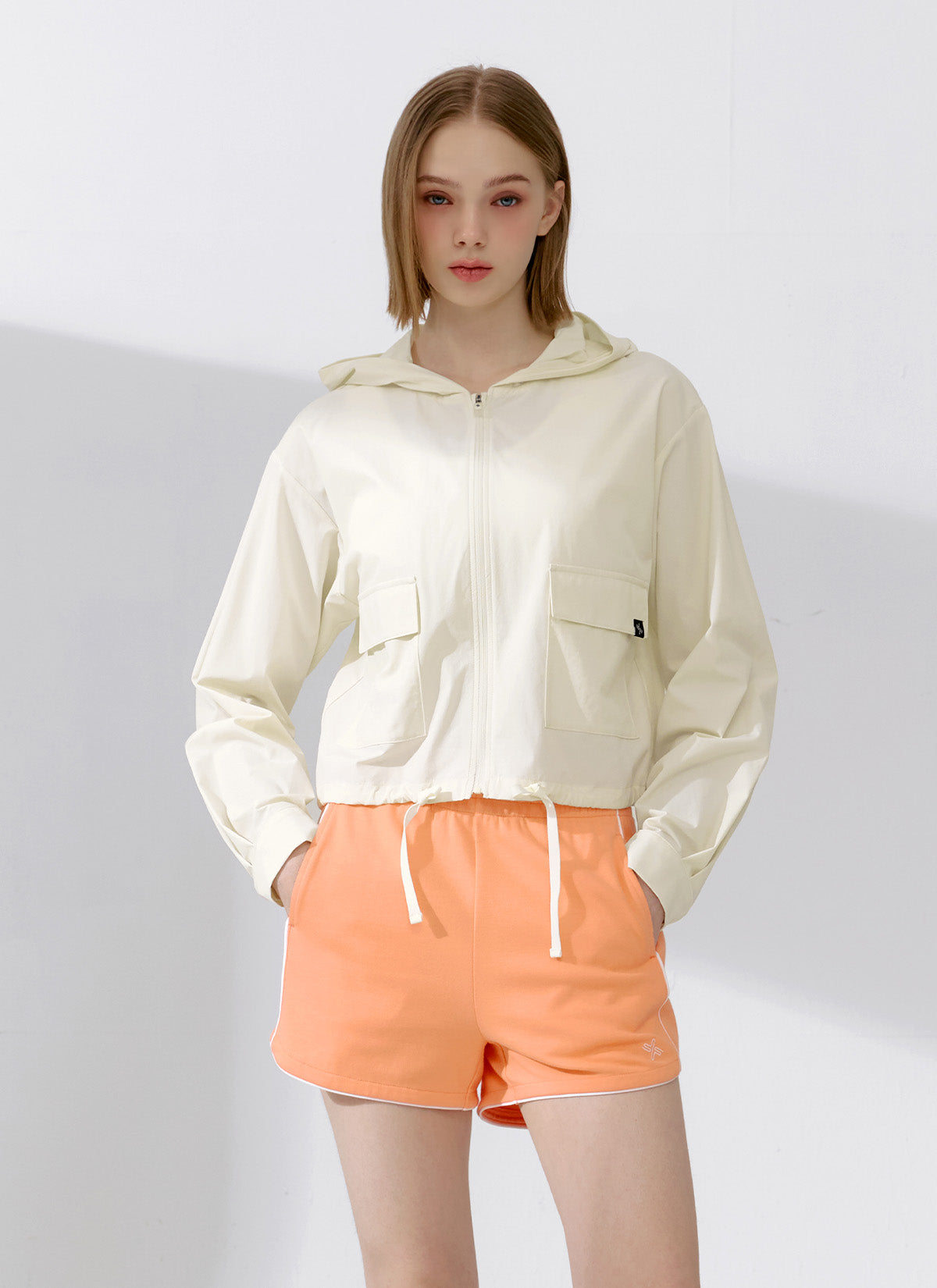 Lightweight Woven Hooded Crop Jacket for Women - Stylish Outerwear for Spring & Fall | Perfect for Casual Outings, Streetwear & Layering