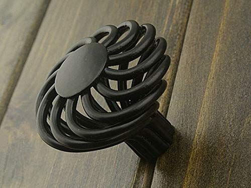 Black Dresser Knobs - Wrought Iron Look for Rustic Cabinets & Drawers