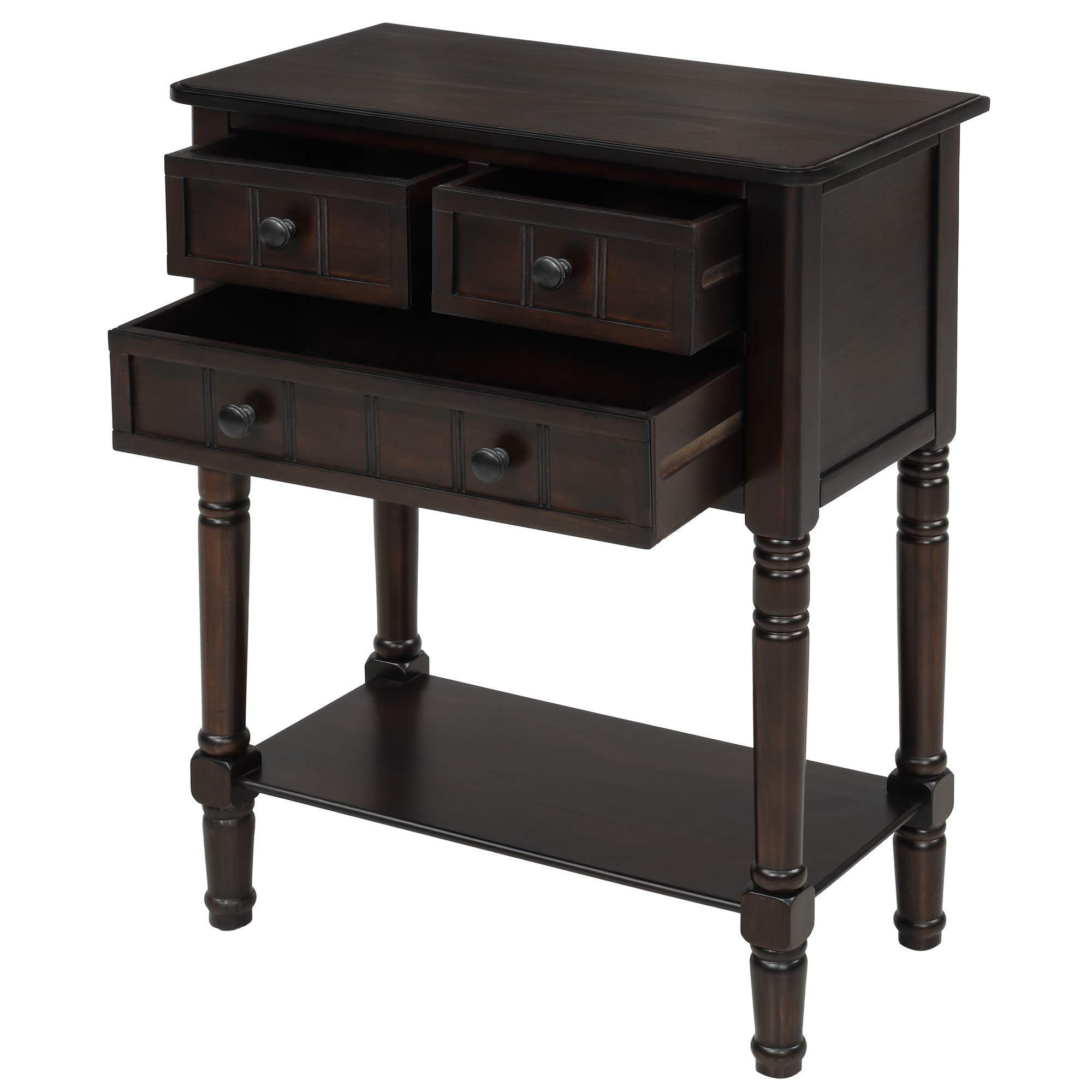 Merax Narrow Console Table with 3 Storage Drawers & Bottom Shelf - Slim Entryway Table, Hallway Sofa Table, Living Room Sideboard for Small Spaces | Perfect for Home Entry, Apartment Decor & Organizing Keys, Mail, Decor Items