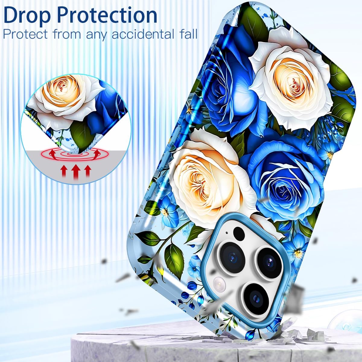 iPhone 16 Pro Case - Heavy Duty Shockproof Rugged Cover with Hybrid Hard PC & Soft Rubber | 3-in-1 Full Body Protection | Slim Design for Women | Perfect for Outdoor, Work & Daily Use