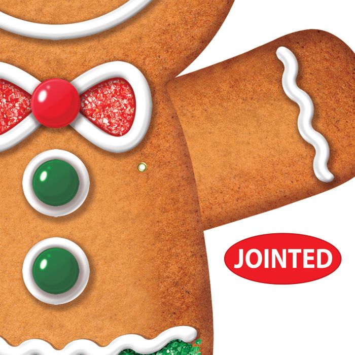 12 Pack Beistle Jointed Gingerbread Man Wall Decorations - Christmas Holiday Party Decor for Home, Office & Classroom