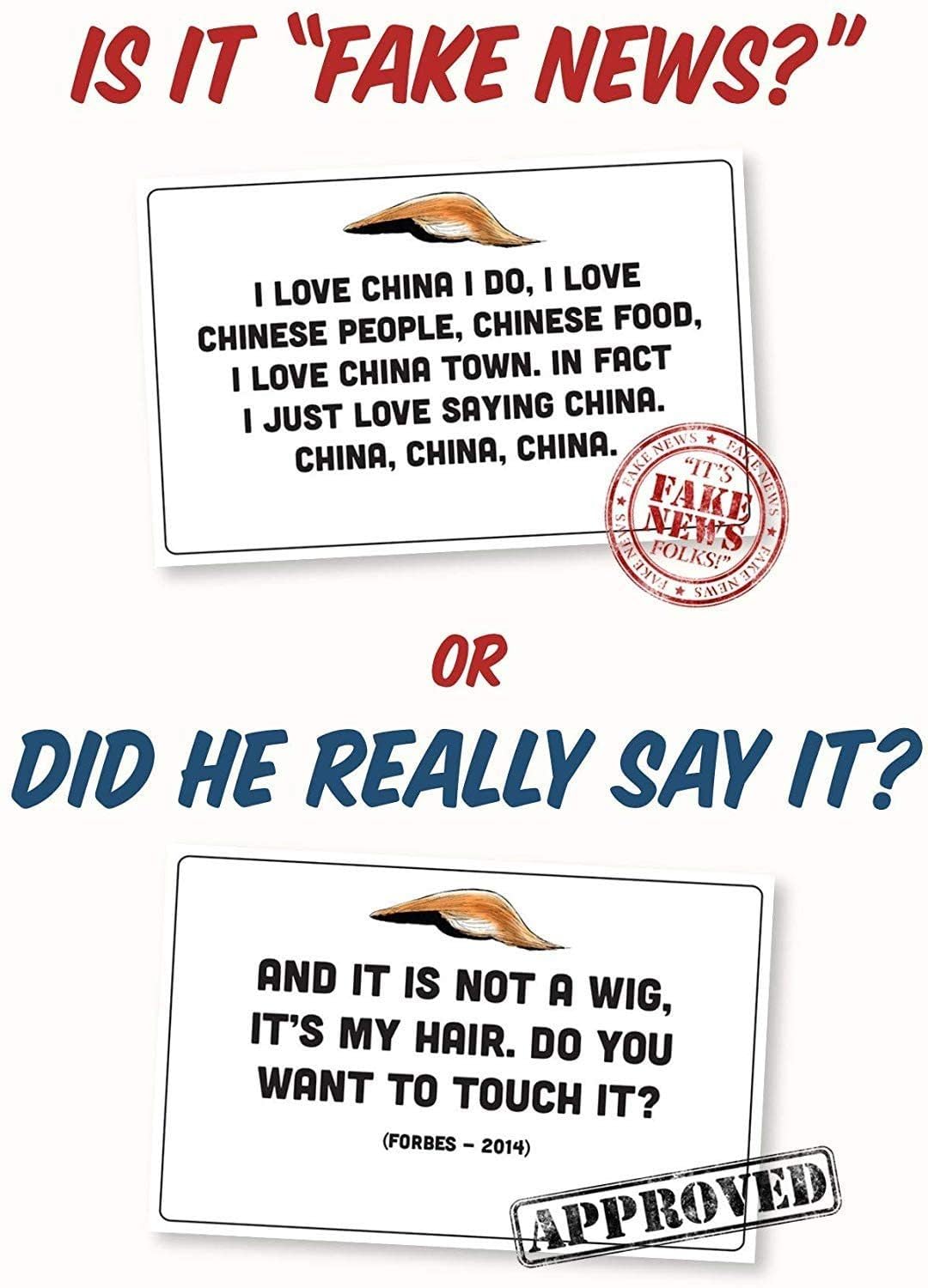 TDC Games Fake News or Real Trump Quotes? - Fun Adult Party Game for Trump Supporters & Political Enthusiasts - Perfect for Game Nights, Political Debates & Social Gatherings