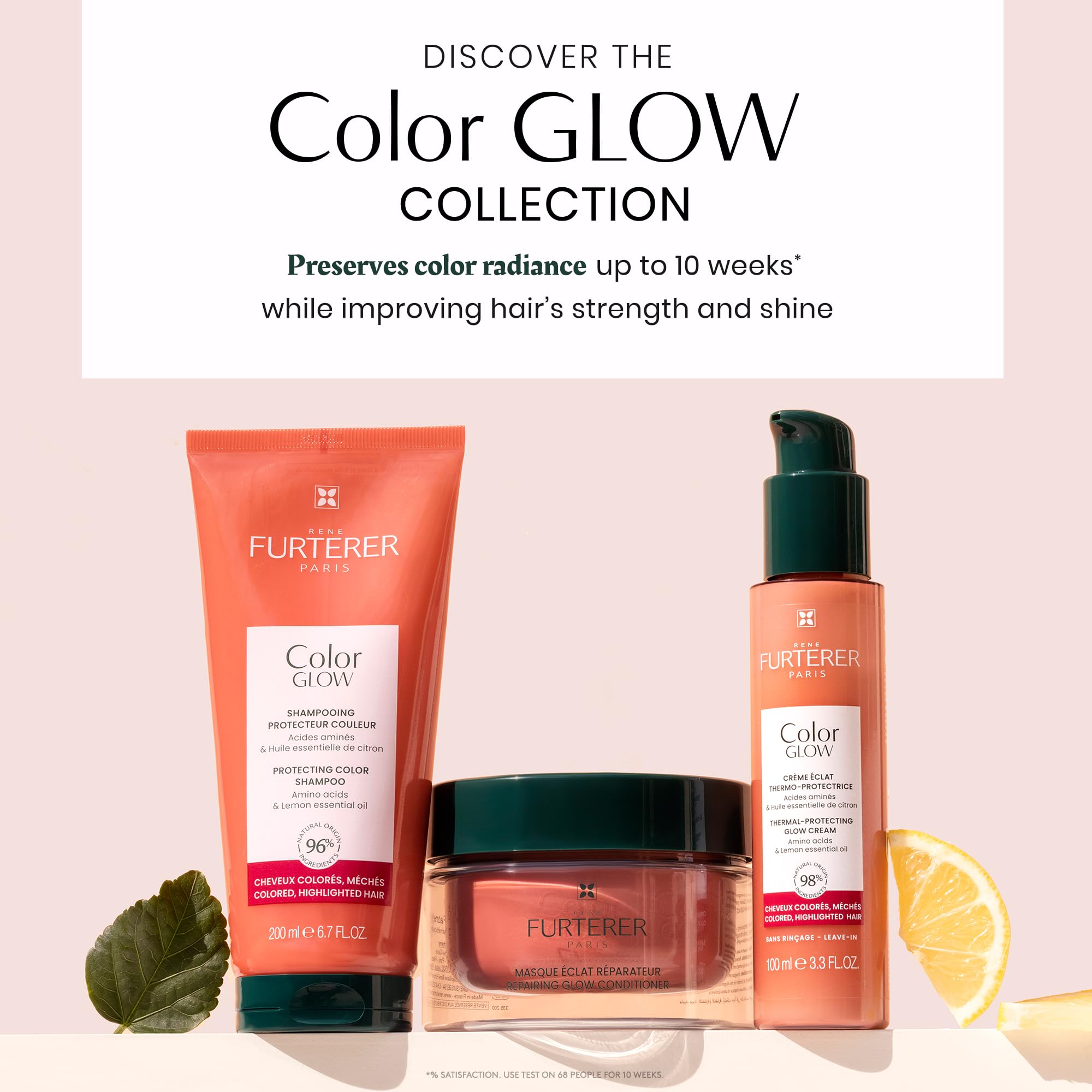 Rene Furterer Color Glow Repairing Conditioner with Amino Acids & Lemon Essential Oil - Hydrating Hair Treatment for Color-Treated & Damaged Hair - Perfect for Daily Use & Salon-Quality Results