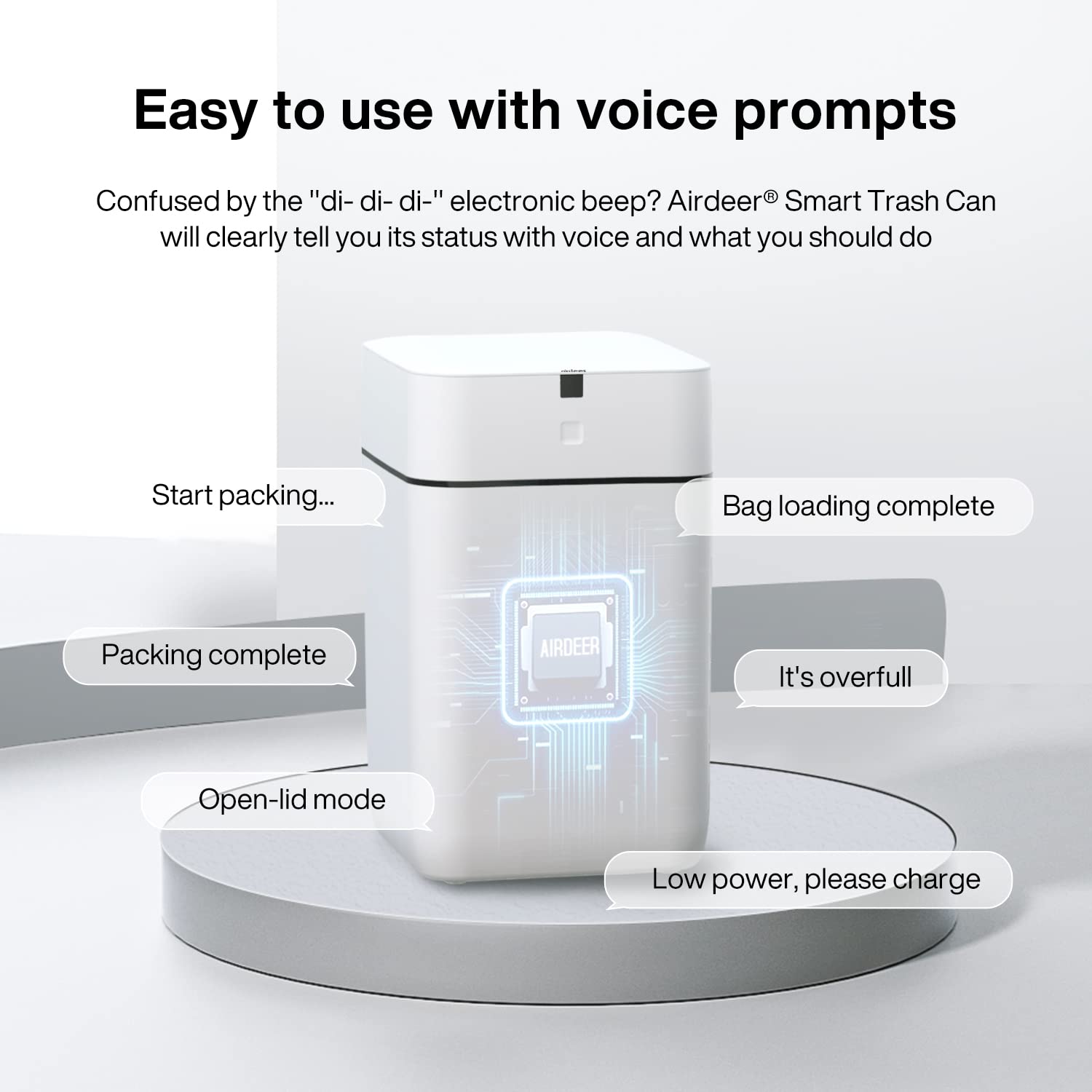Automatic Trash Can 4 Gallon - Self Sealing Self-Changing Smart Garbage Bin with Motion Sensor, Touchless Lid for Kitchen Bathroom Bedroom - Includes 6 Refill Rings (Black, A1 Model) - Perfect for Hygienic Waste Disposal in Home & Office Spaces