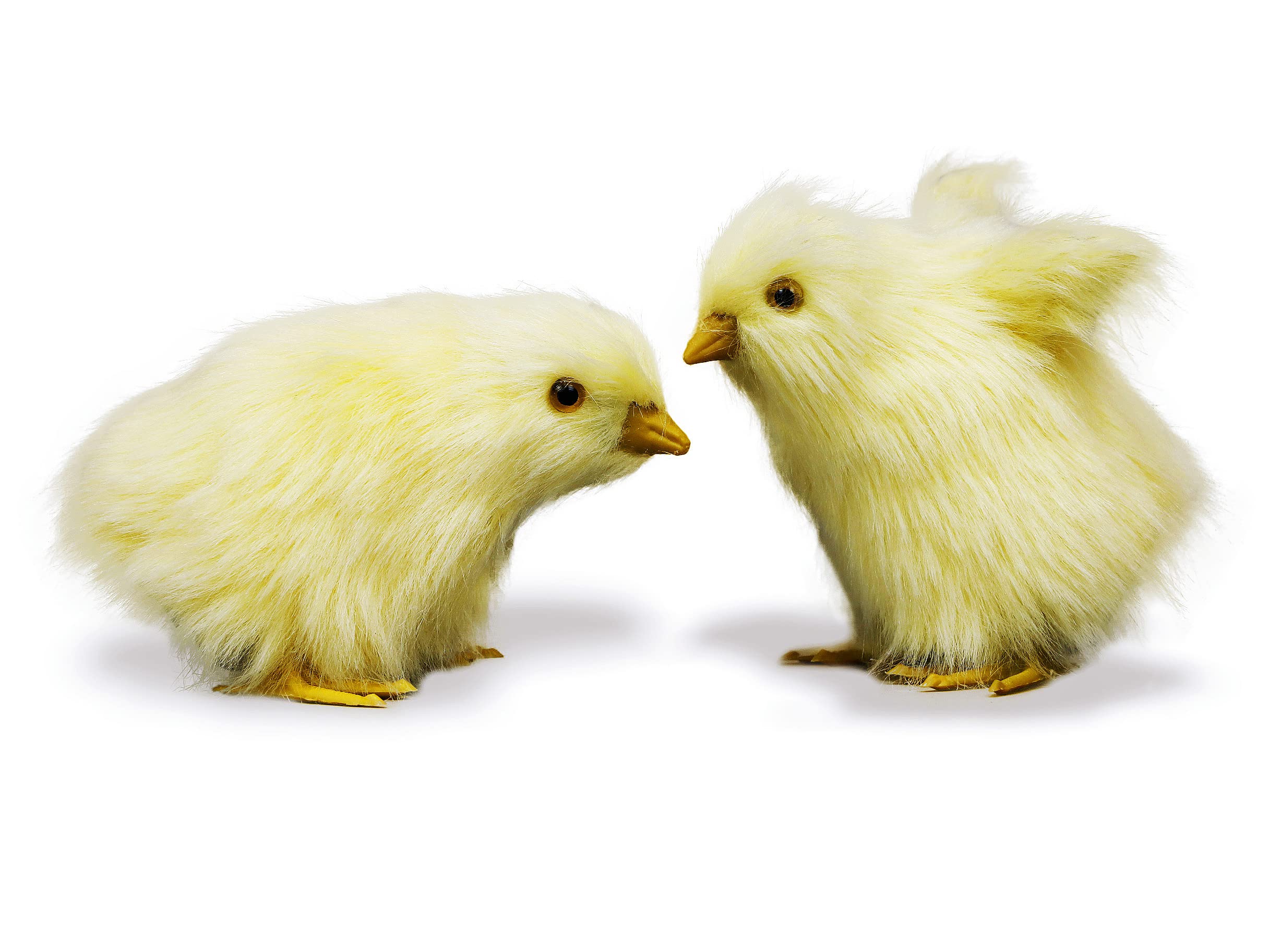 2PCS Realistic Little Chirp Baby Chicks Plush Toys - Soft Easter Chicken Decorations for Easter Party, Home Decor, Gift Giving (CK-Flying+Eating) - Perfect for Easter Egg Hunts, Spring Decor & Nursery Room Decorations