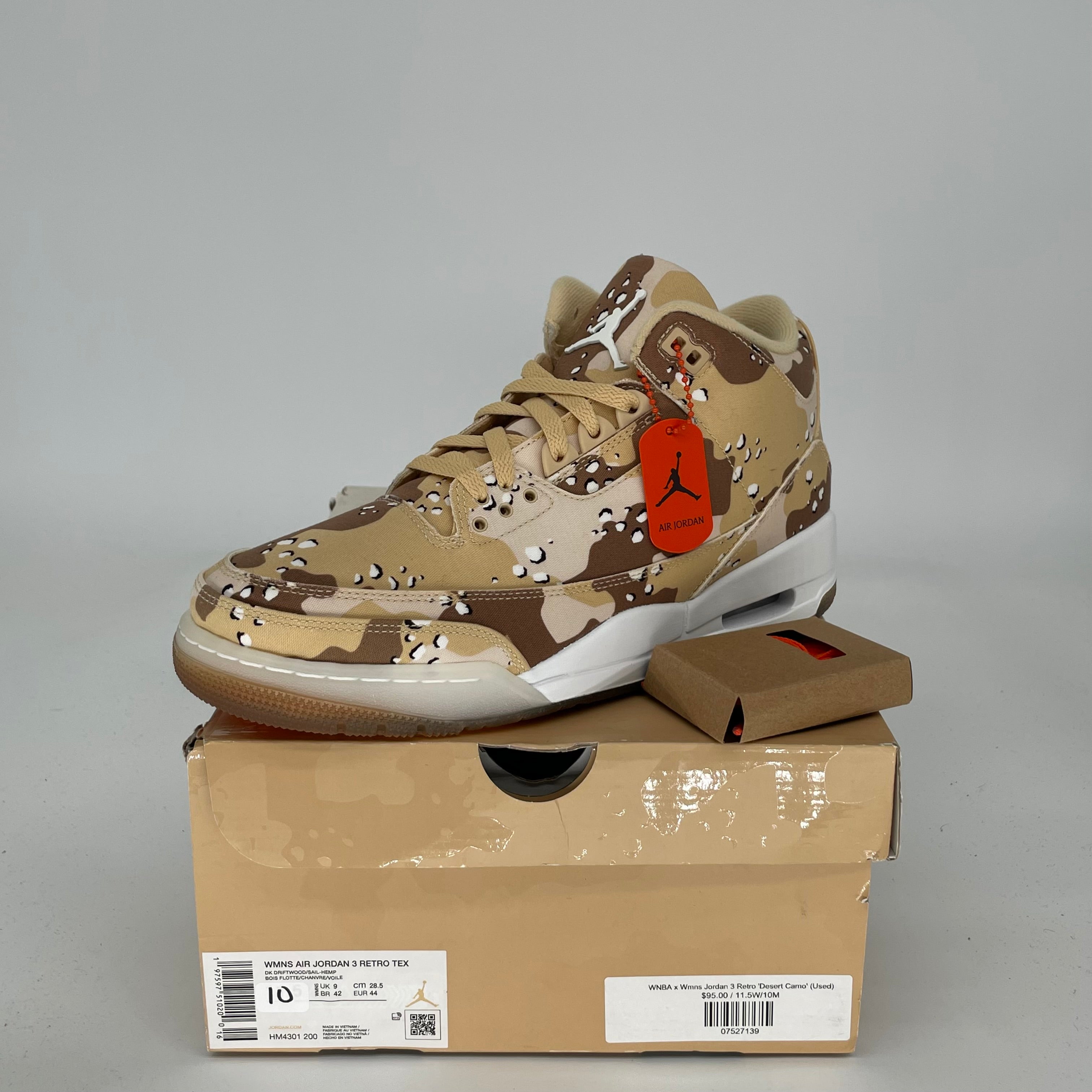AIR JORDAN 3 WNBA Desert Camo Women's Basketball Shoes Size 10/11.5W - Style HM4301-200 | Perfect for Streetwear, Sneaker Collecting & Basketball Games
