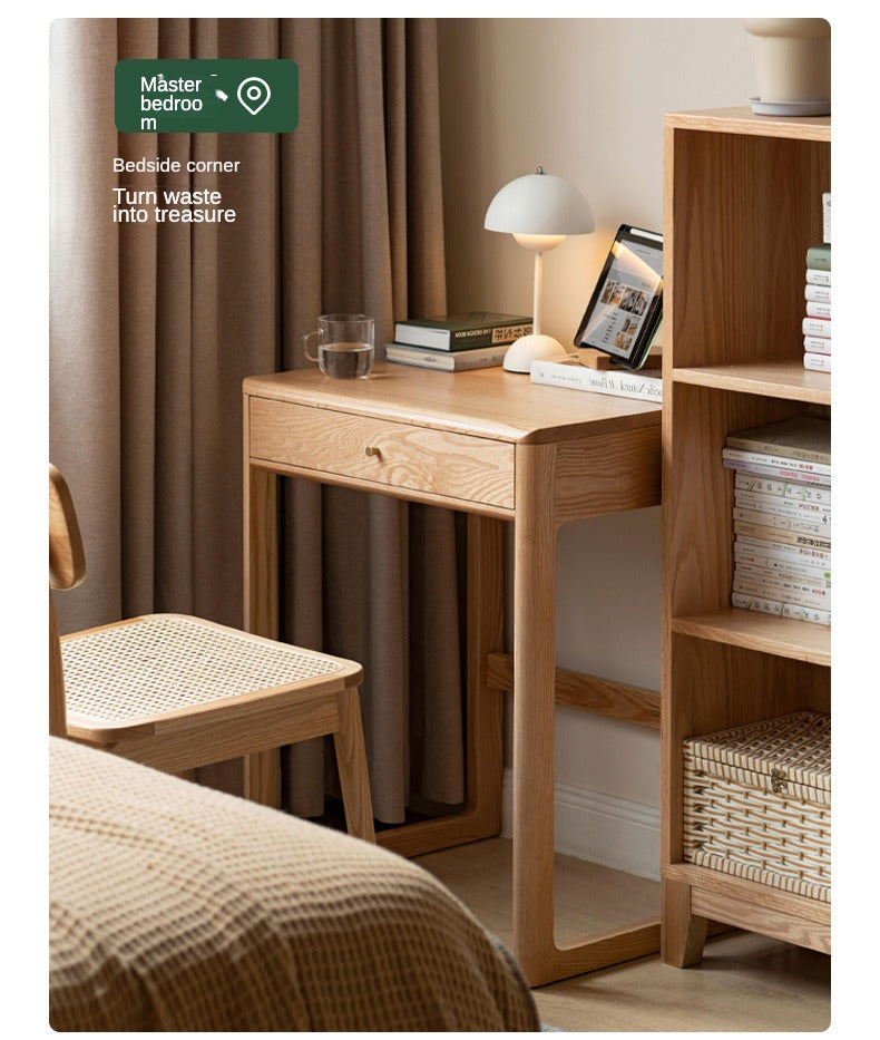 Solid Oak Wood Small Office Desk - Compact & Durable Home Office Furniture for Writing, Studying & Remote Work