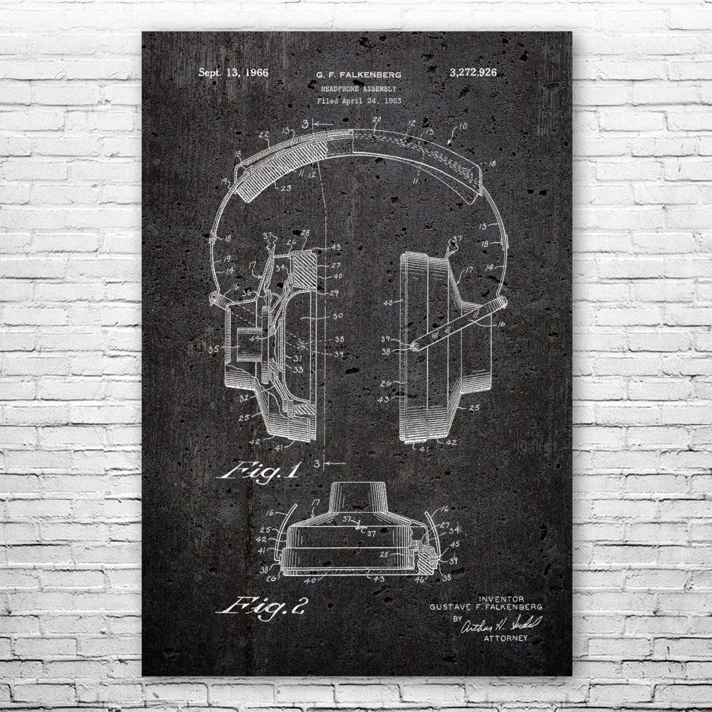 Premium Headphones Poster Print - DJ & Audiophile Gift, Recording Studio Wall Art, Music Lover Decor (18x24 Inch) - Perfect for Home Studios, Music Rooms & Office Decor