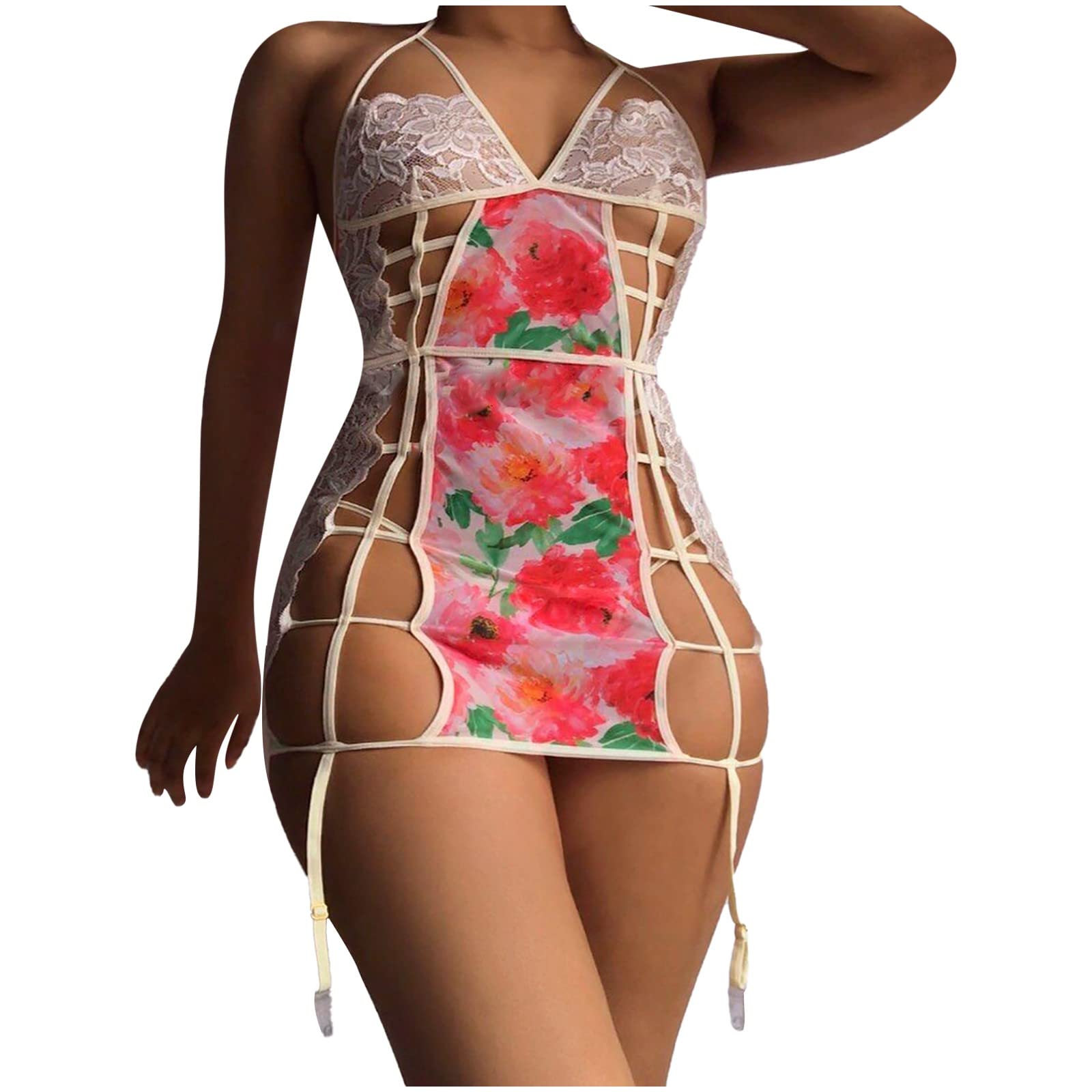 Sexy Lace Romper Dress for Women - French Lingerie Sleepwear & Underwear | Perfect for Valentine's Day, Boudoir Photography & Romantic Nights