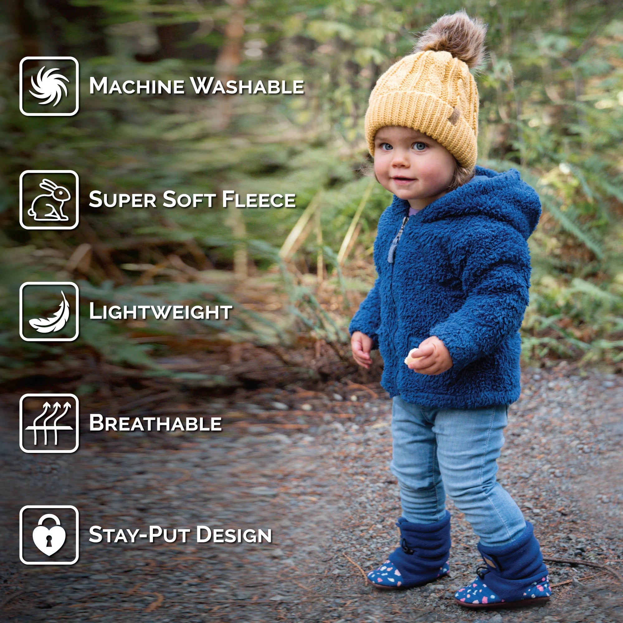Jan & Jul Dusty Pink Stay Put Cozy Booties - Non-Slip Baby Booties for Girls & Boys - Perfect for Indoor Play, Winter Walks & Photo Shoots