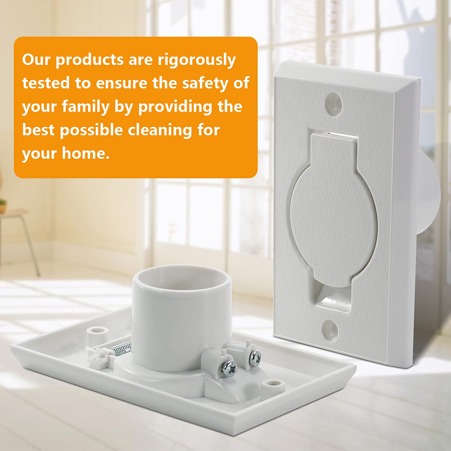Standard Central Vacuum Wall Plate Inlet Valve Cover - 2 Pack White Round Door for Beam & Nutone Central Vacuum Systems | Perfect for Home & Commercial Vacuum Installations