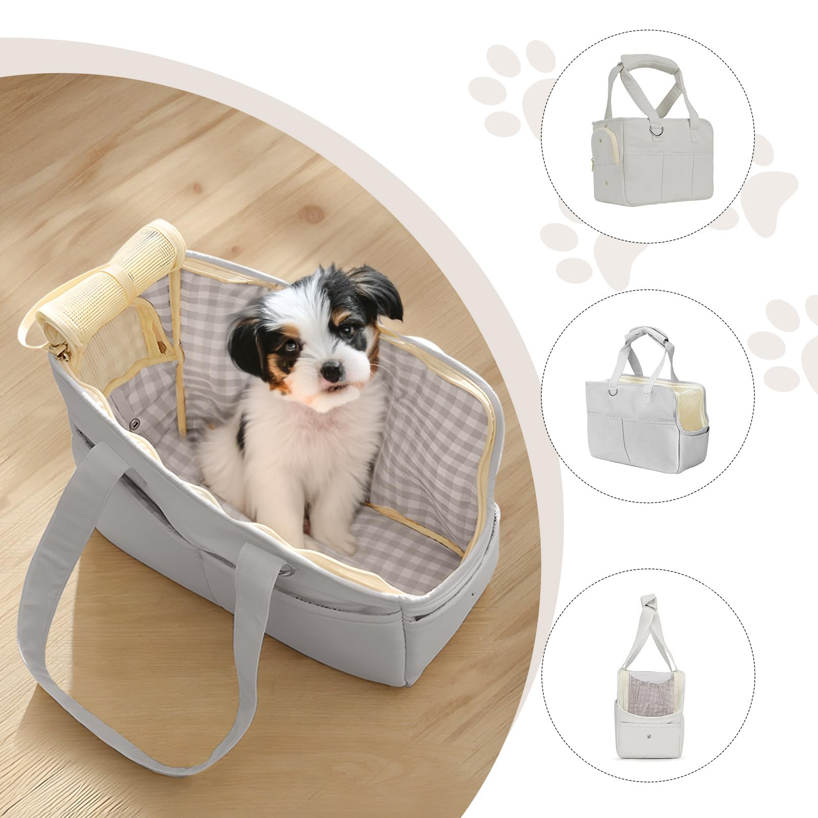 Airline Approved Soft-Sided Dog Carrier Purse for Small Dogs & Puppies - Lightweight Oxford Cotton Tote with 6 Pockets - Perfect for Travel, Shopping & Outdoor Adventures