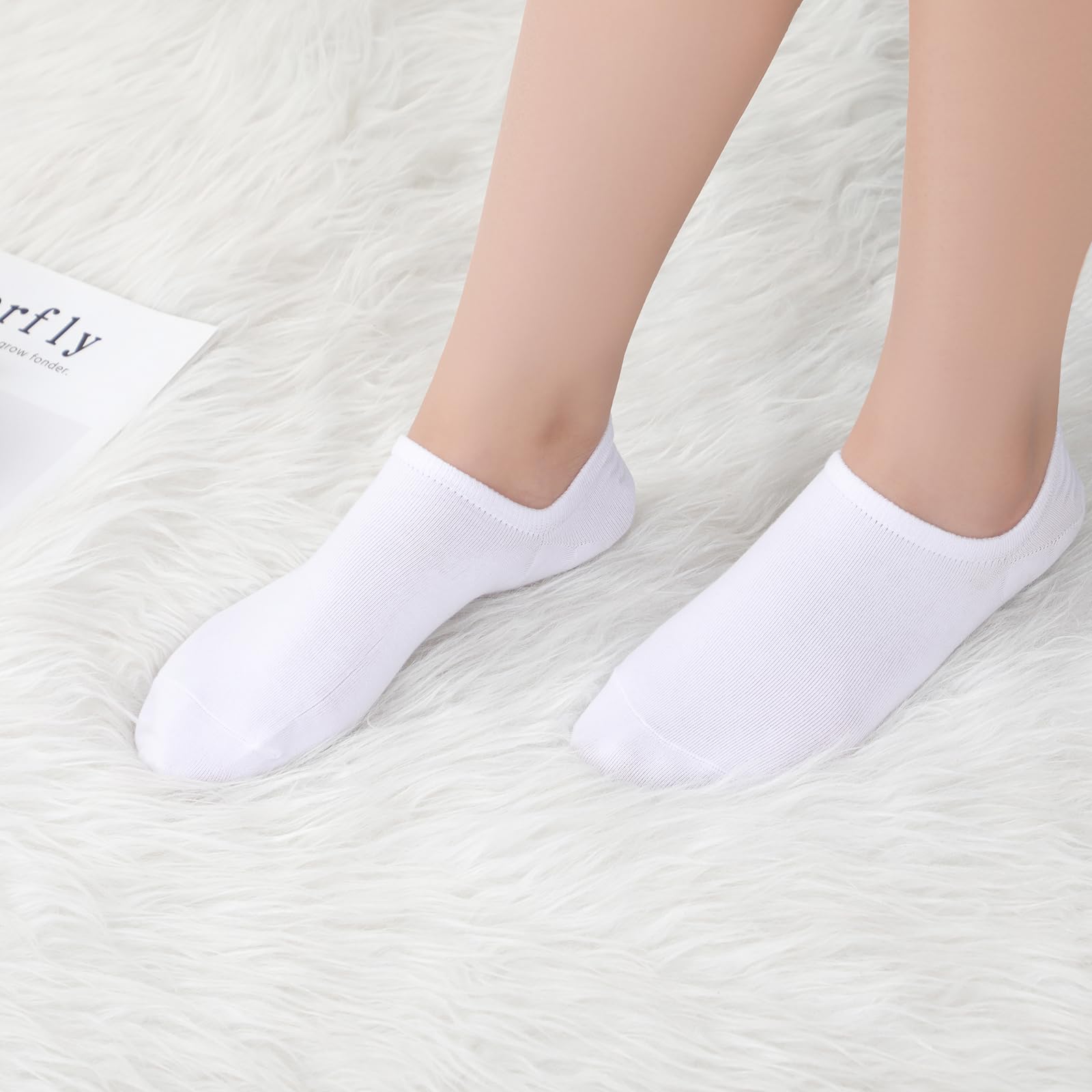 GUUNIEE Women's No Show Socks 6 Pairs - Invisible Low Cut Non Slip for Sneakers & Flats