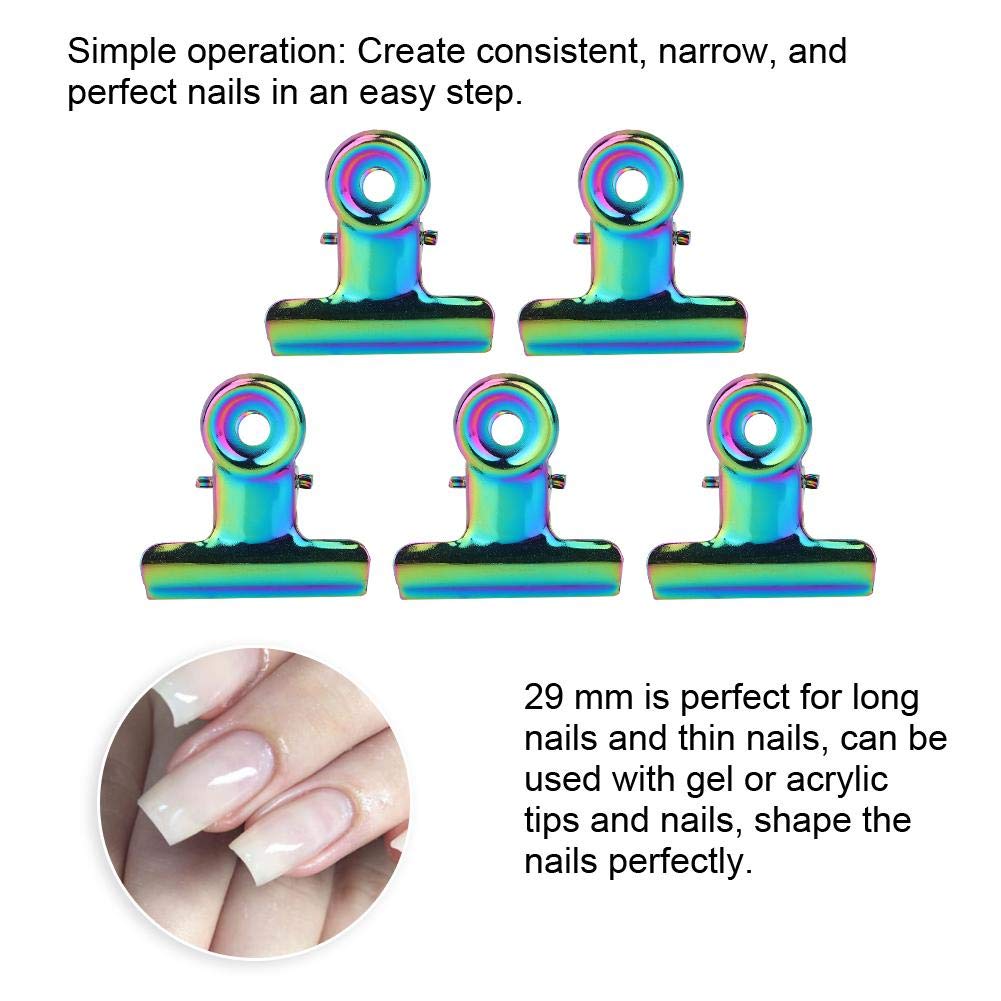 5Pcs Nail Tips Clips for Gel Nails Extension - Multi-Functional Nail Clamps for Quick Building & Fake Nail Application - Professional Manicure Tools for Salon & Home Use