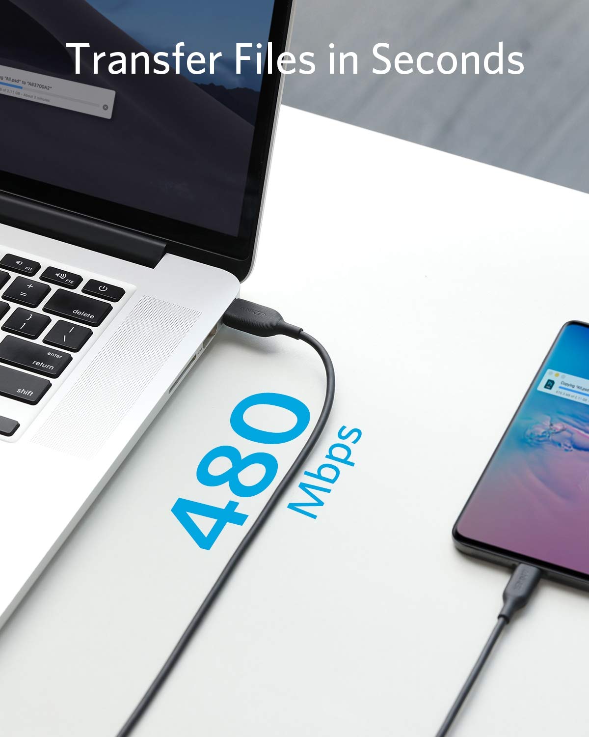 Anker Powerline III USB-C to USB-C Cable 2.0 (3ft, 60W) - Fast Charging Cable for MacBook Pro 2020, iPad Pro, iPad Air 4, Nintendo Switch, Samsung Galaxy S20/S9/S8 Plus, Google Pixel - Perfect for Home, Office & Travel Charging Needs