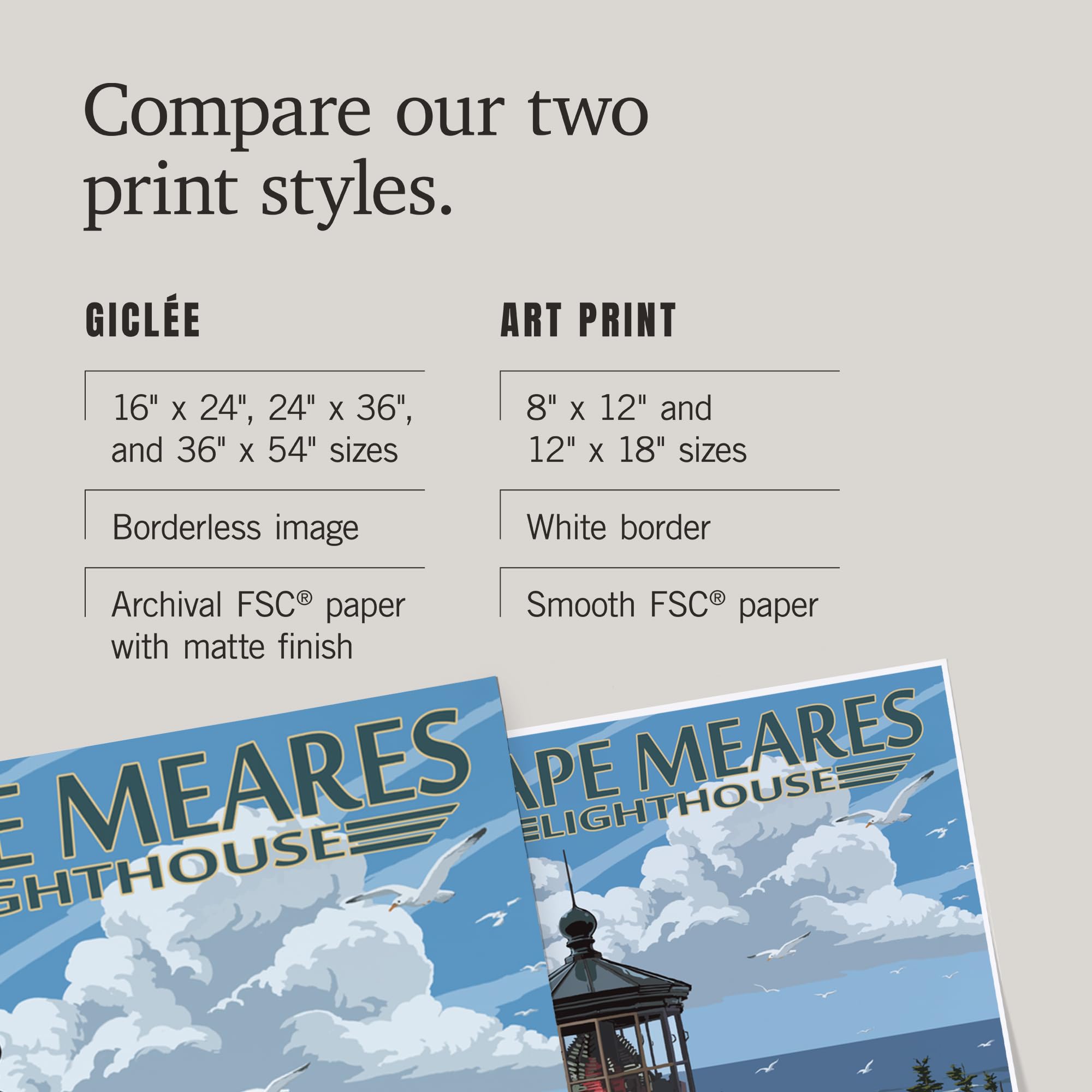 Lantern Press 16x24 Inch Giclee Art Print - Cape Meares Lighthouse Oregon Coast Wall Decor - Perfect for Living Room, Bedroom & Office Wall Art