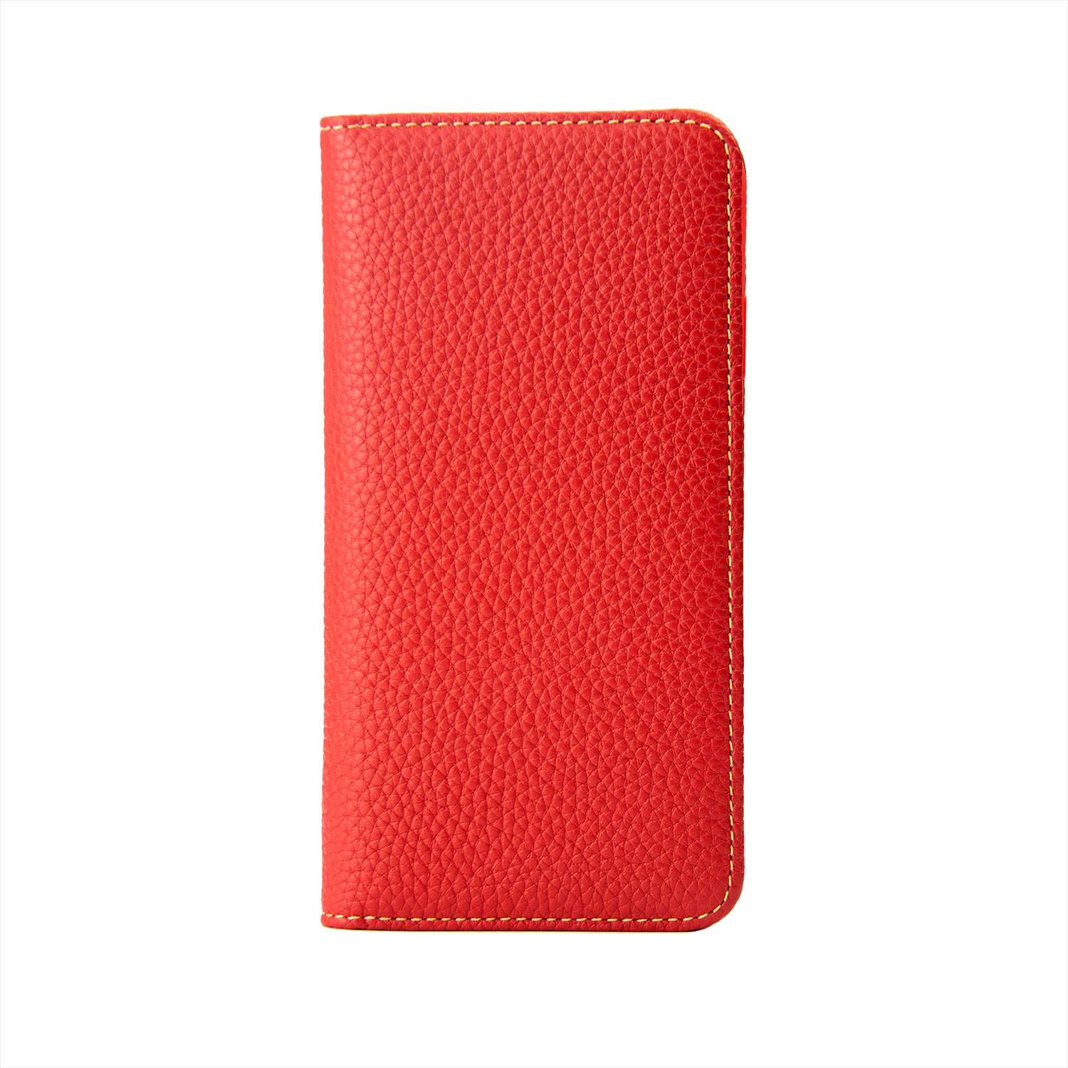 Premium Genuine Leather Flip Case for iPhone X/iPhone XS with Card Holder - Stylish Magnetic-Free Phone Cover for Men & Women (Red) | Perfect for Everyday Use, Business Meetings & Travel Protection