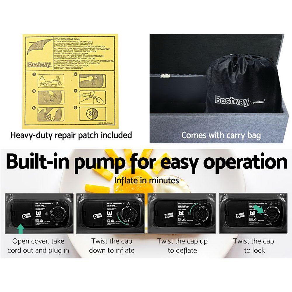 Bestway Air Bed Inflatable Mattress Queen Size - Portable & Comfortable for Camping, Guest Bed & Home Use