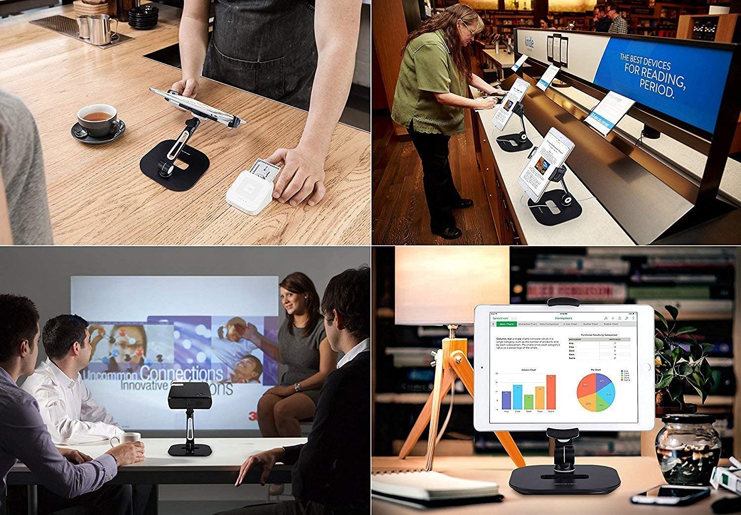AboveTEK Adjustable Aluminum Tablet Stand Holder for 4-13.5