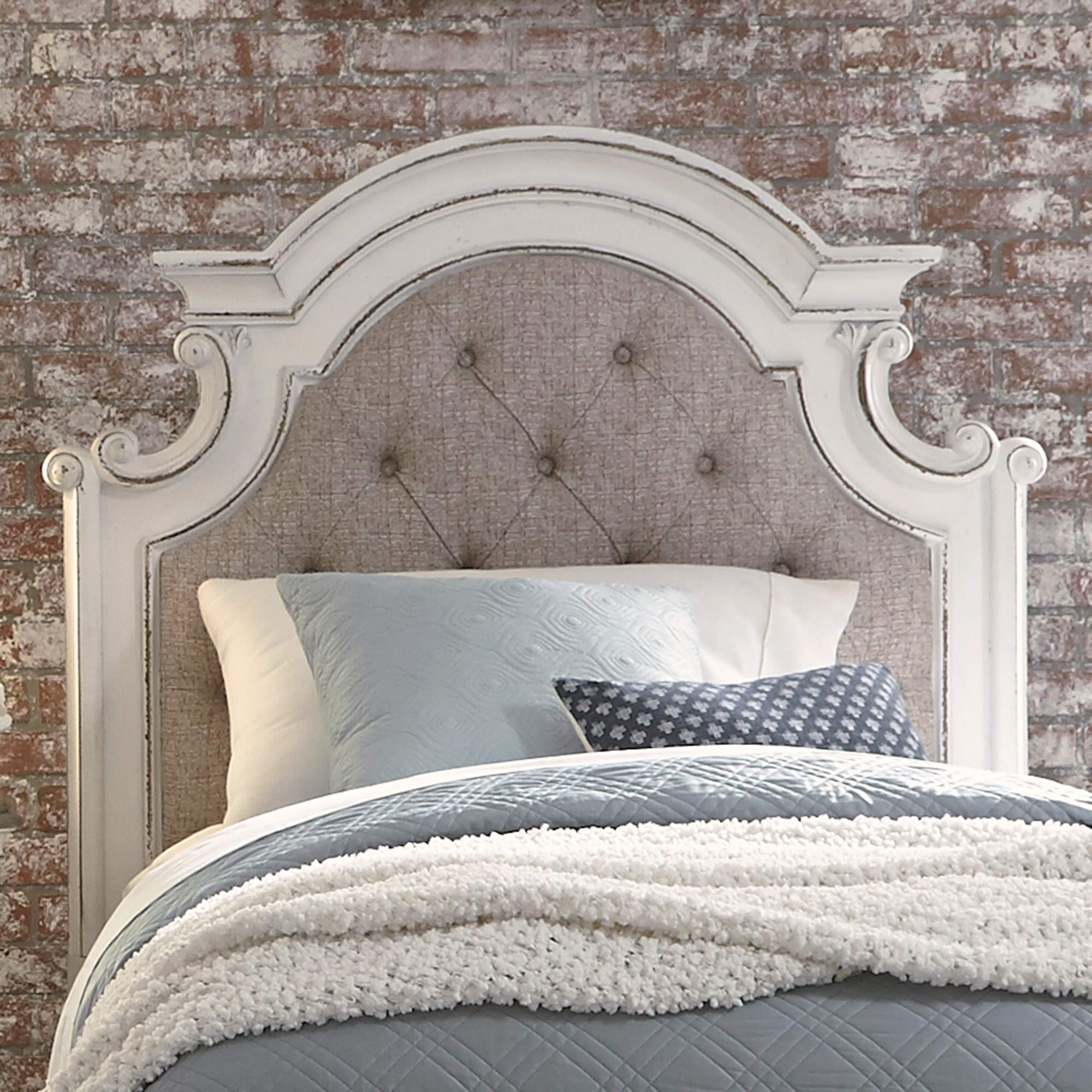 Liberty Furniture Magnolia Manor Twin Upholstered Panel Headboard - Elegant Bedroom Decor for Girls Room, Guest Room & Dormitory