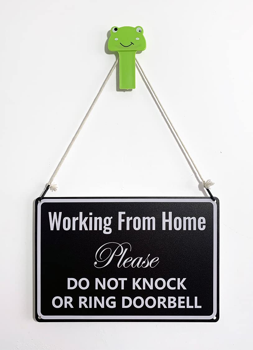 Work From Home Sign - Do Not Knock or Ring Doorbell - Essential Office Door Sign 12