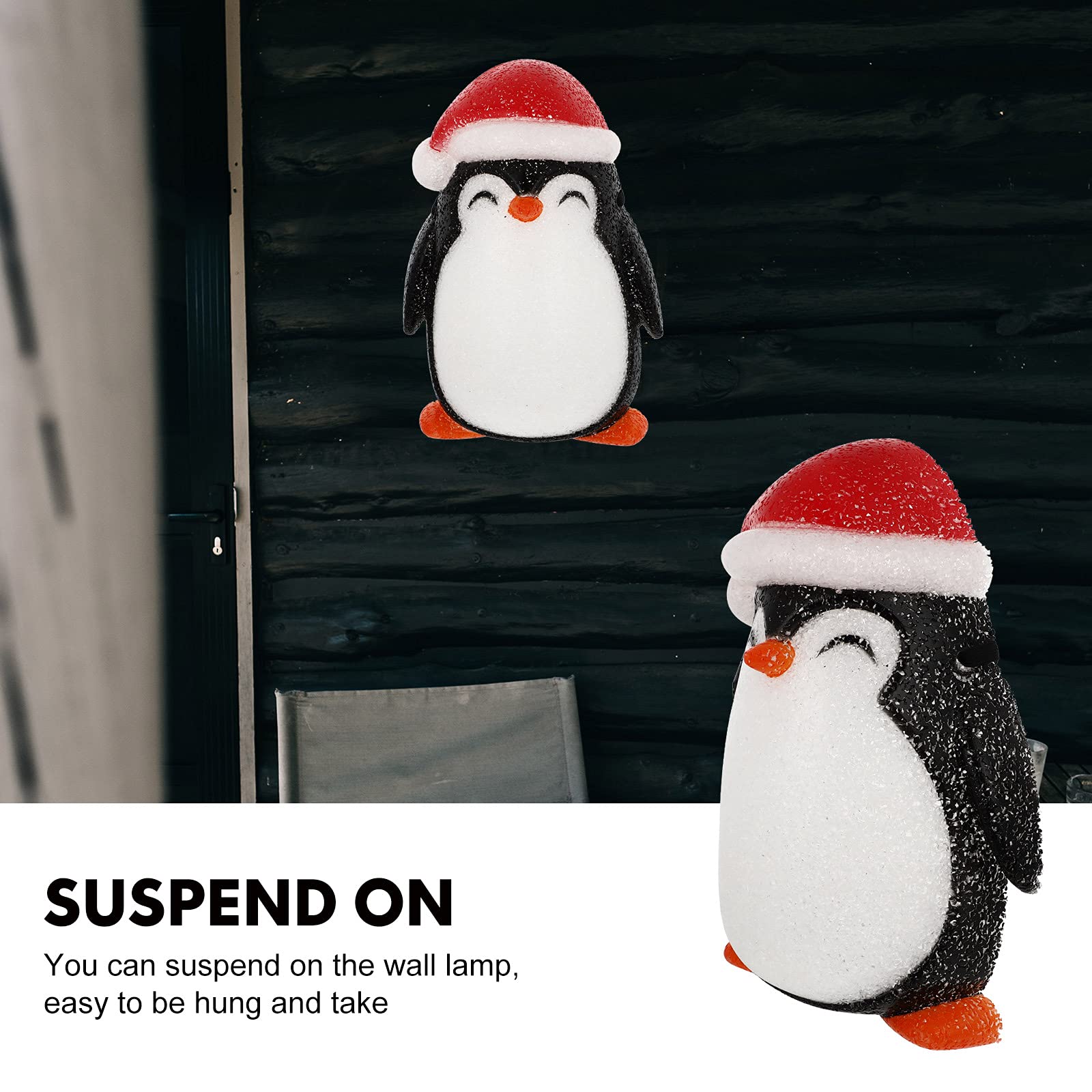 1PC Christmas Penguin Shaped Wall Lamp Shade - White EVA Hanging Lamp Cover for Holiday Decor - Perfect for Christmas Tree, Fireplace, and Bedroom Decorations