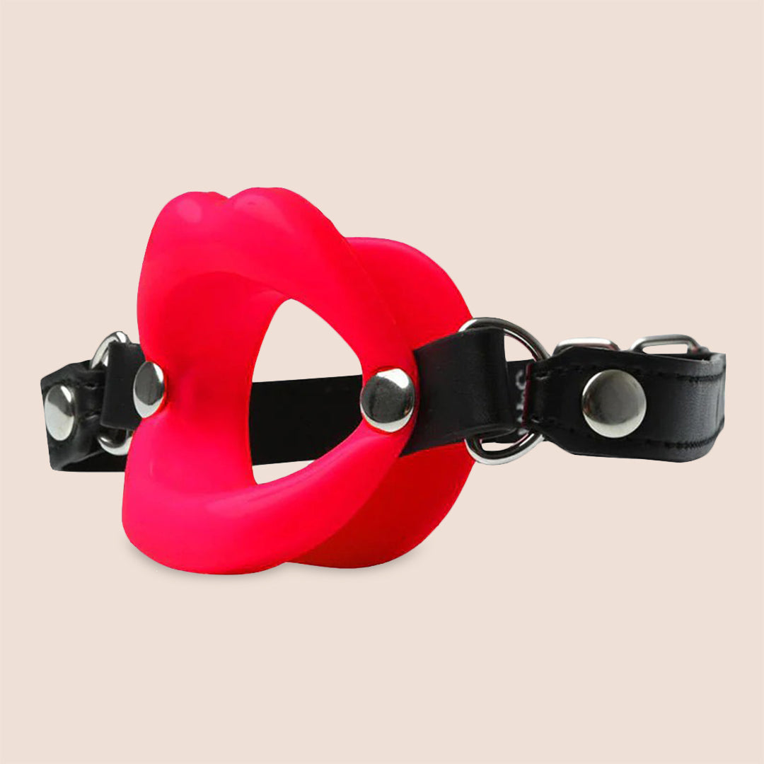Sex & Mischief Adjustable Silicone Lips Mouth Gag - Breathable BDSM Restraint for Adults, Couples Play & Role-Playing Scenes
