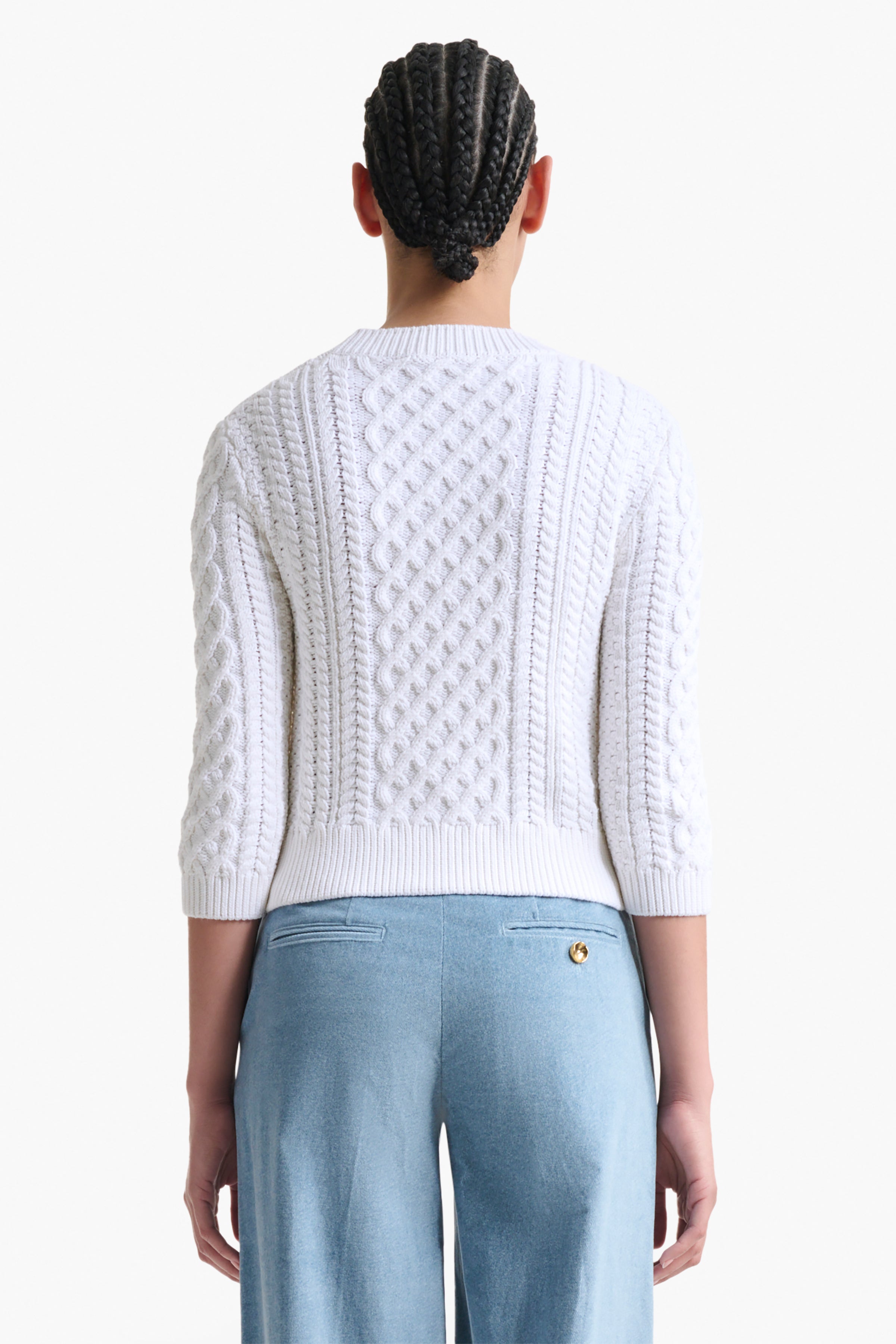 Cabbie Sweater in Optic White - Cozy Knit Pullover for Women | Perfect for Casual Outings & Winter Layering