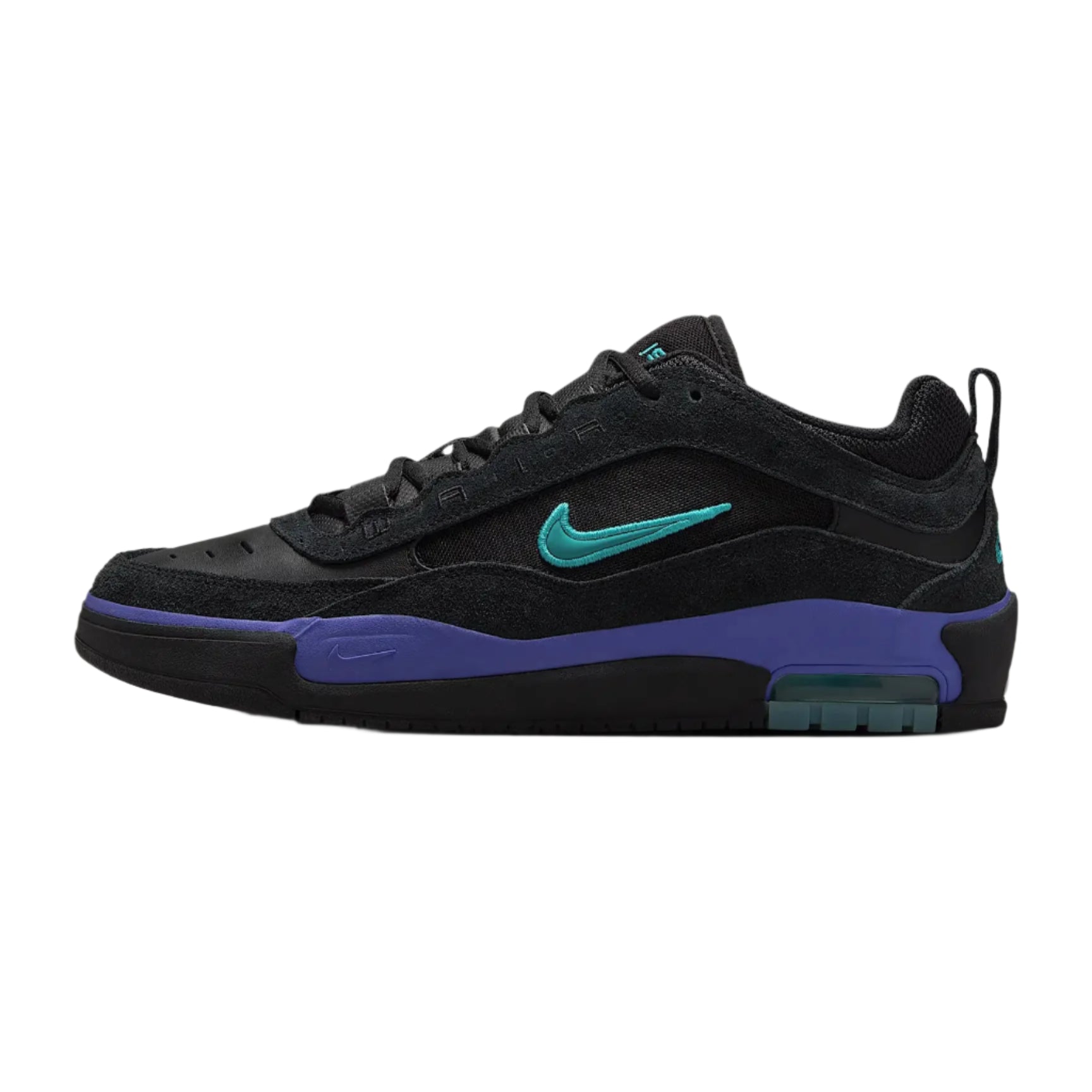 Nike SB Air Max Ishod Men's Skateboarding Shoes - Black/Persian Violet/Dusty Cactus | Comfortable Cushioning for Skateboarding & Casual Wear