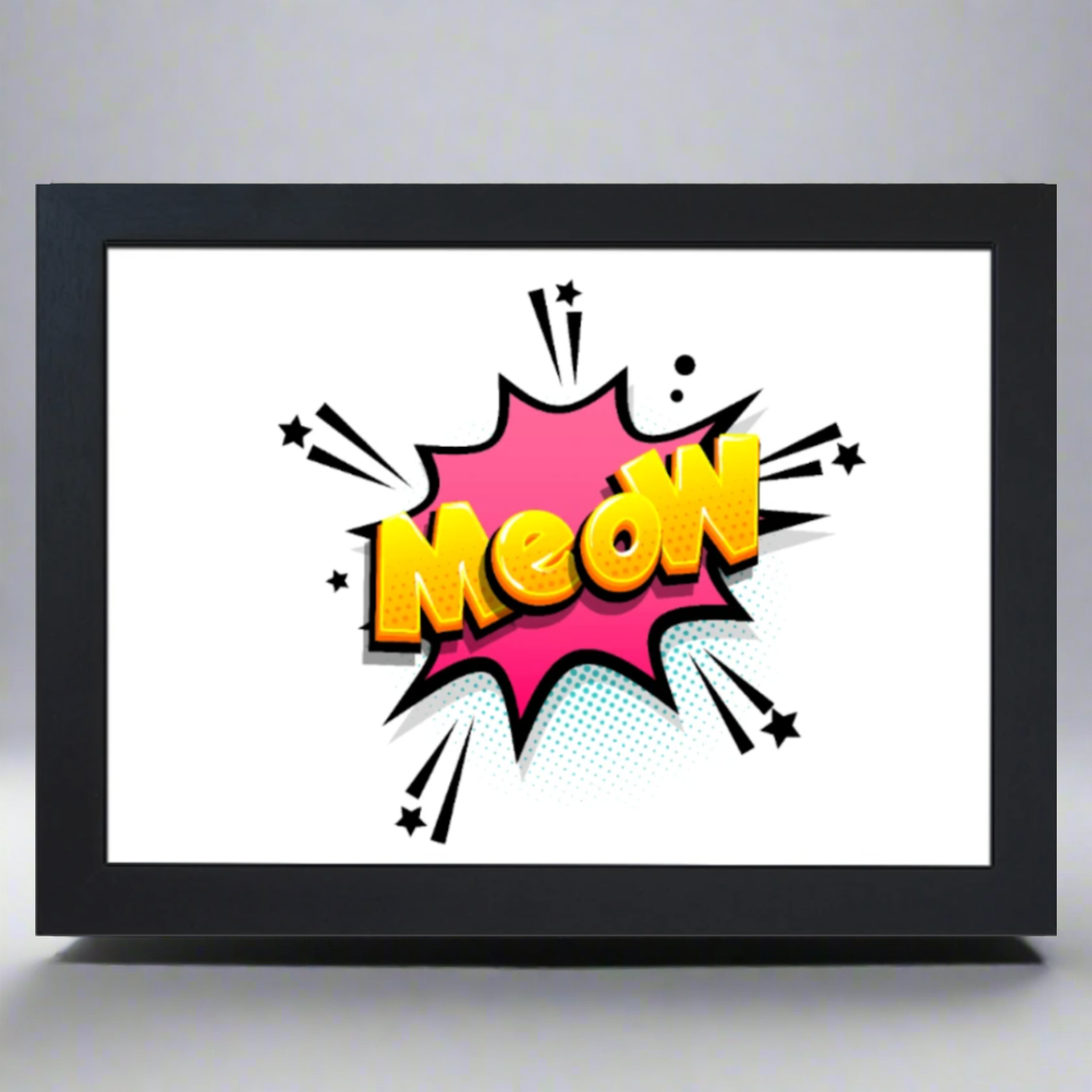 Meow Cat Design Lap Tray by Fabulous Felines - Cute Cat-Themed Laptop Desk for Work, Dining & Reading in Bed