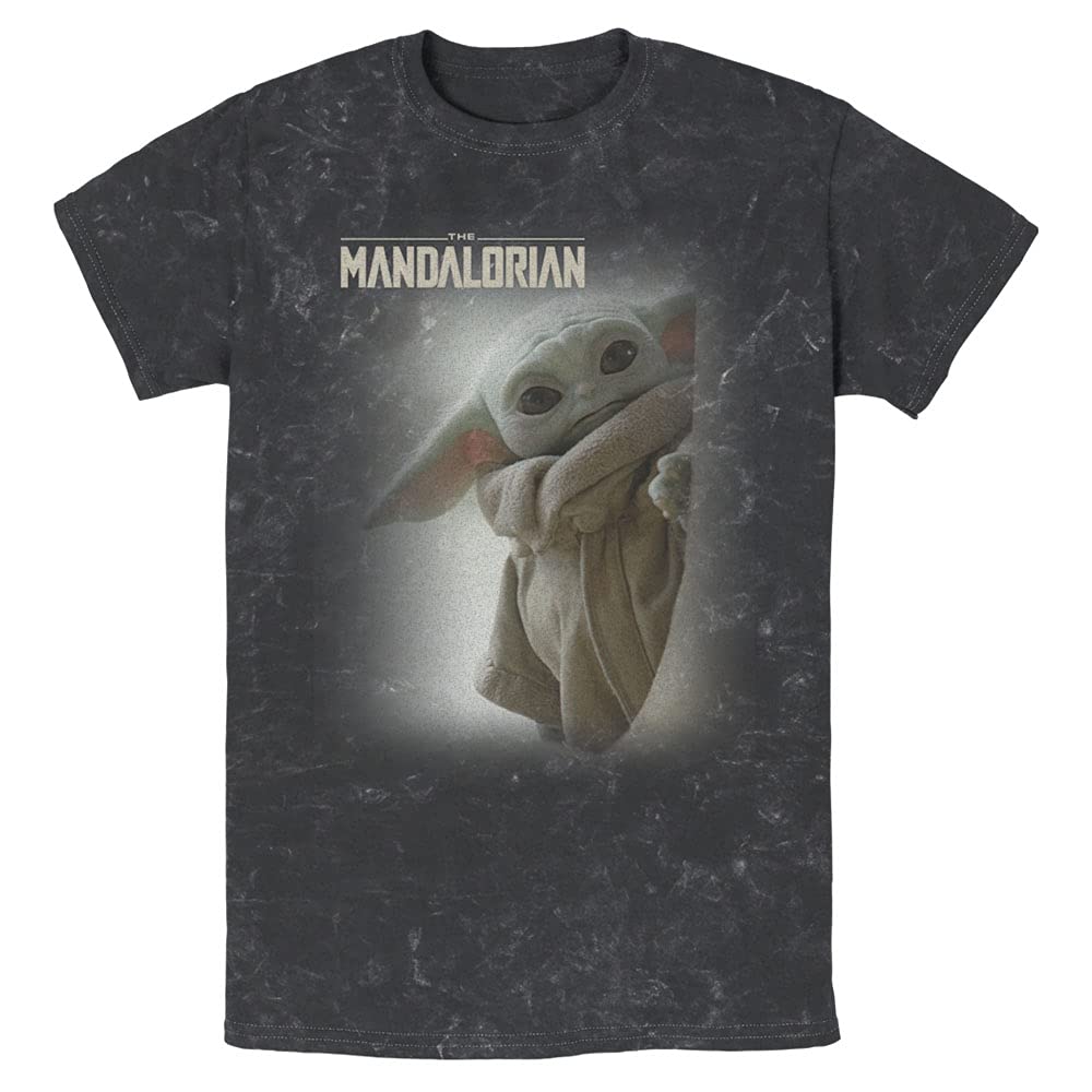 Star Wars Mandalorian The Child Peeking Logo T-Shirt for Men - Soft Cotton Washable Tee for Casual Wear, Cosplay & Gifts