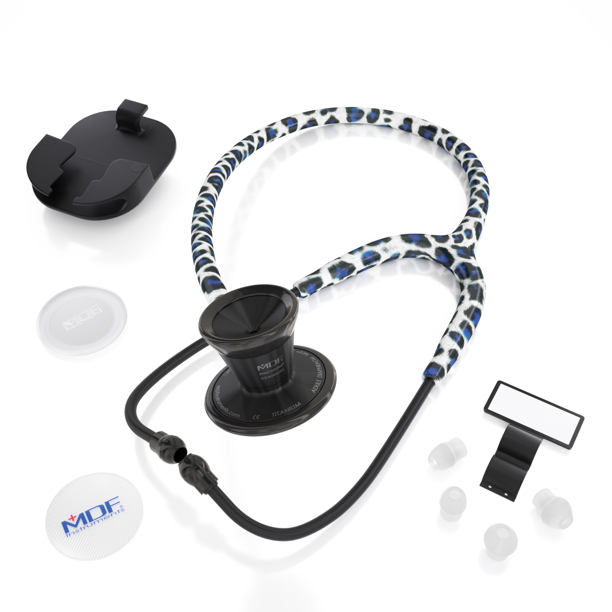ProCardial® Titanium Cardiology Stethoscope - Tiberius Panther/BlackOut - Premium Medical Stethoscope for Doctors, Nurses & Healthcare Professionals - Ideal for Cardiac Exams, Patient Monitoring & Clinical Use