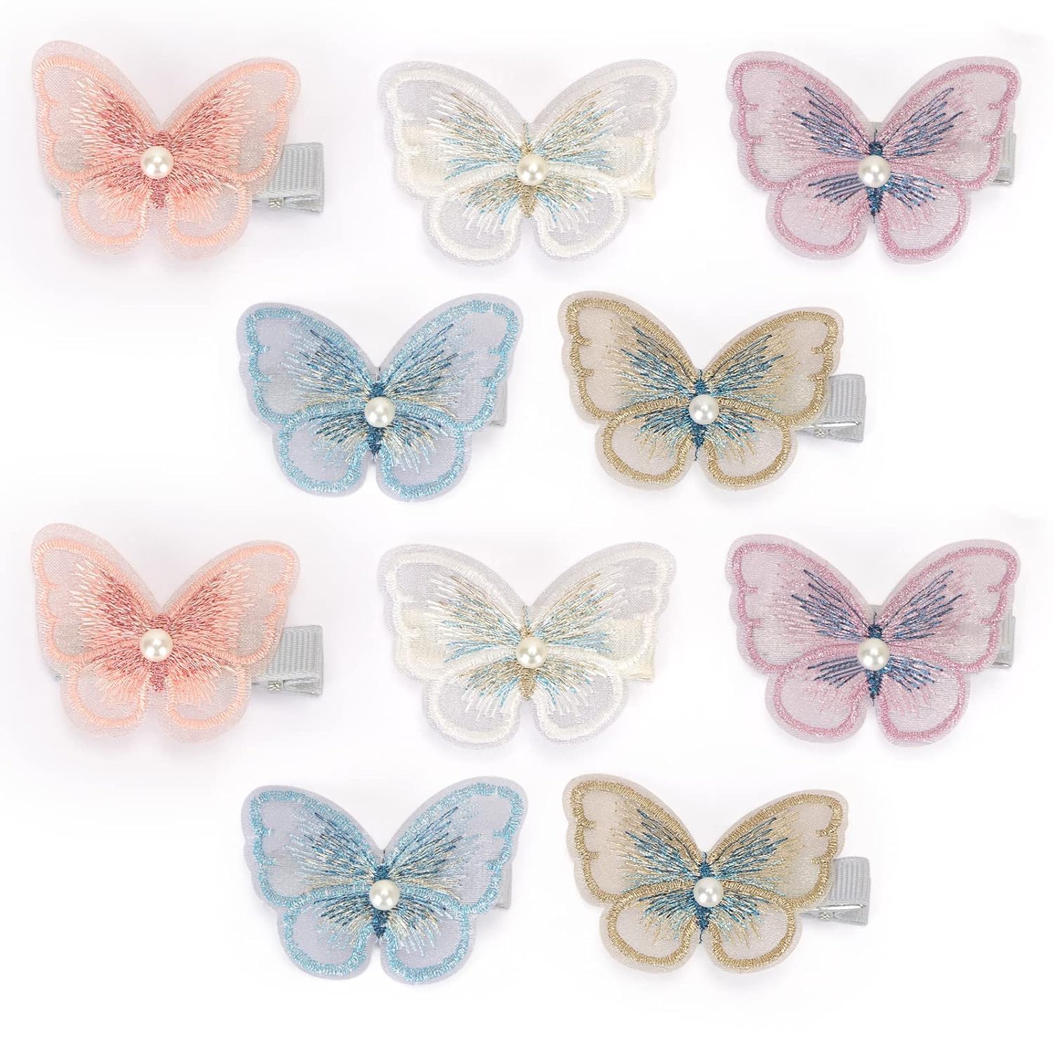 6PCS Butterfly Hair Clips Set - Cute Embroidered Barrettes for Girls, Women & Teens | DIY Craft Hair Accessories for School, Parties & Everyday Styling