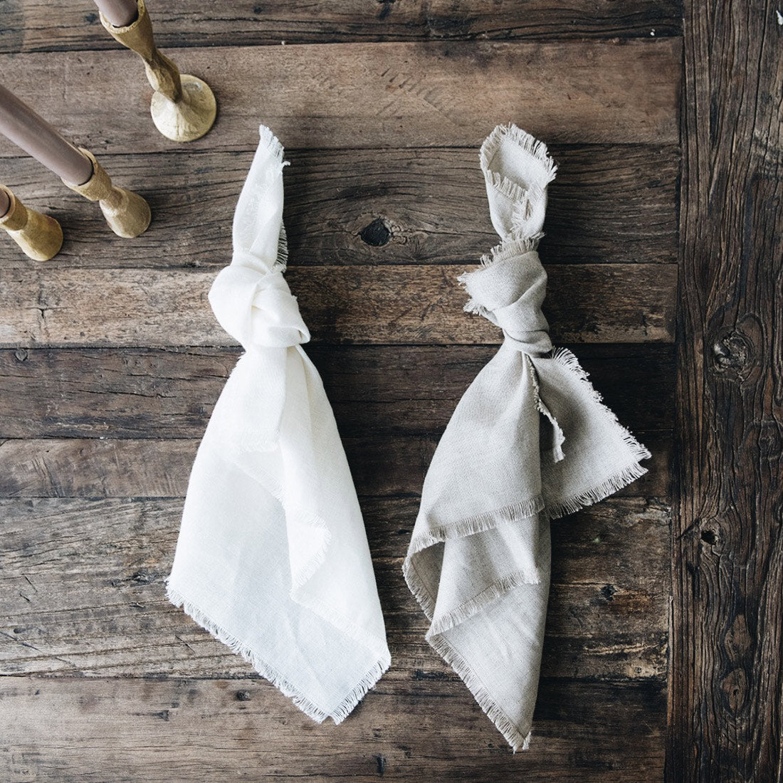 Elegant Fringed Linen Napkin Set - 12-Piece Premium Cotton Table Linens for Dinner Parties, Weddings & Home Decor