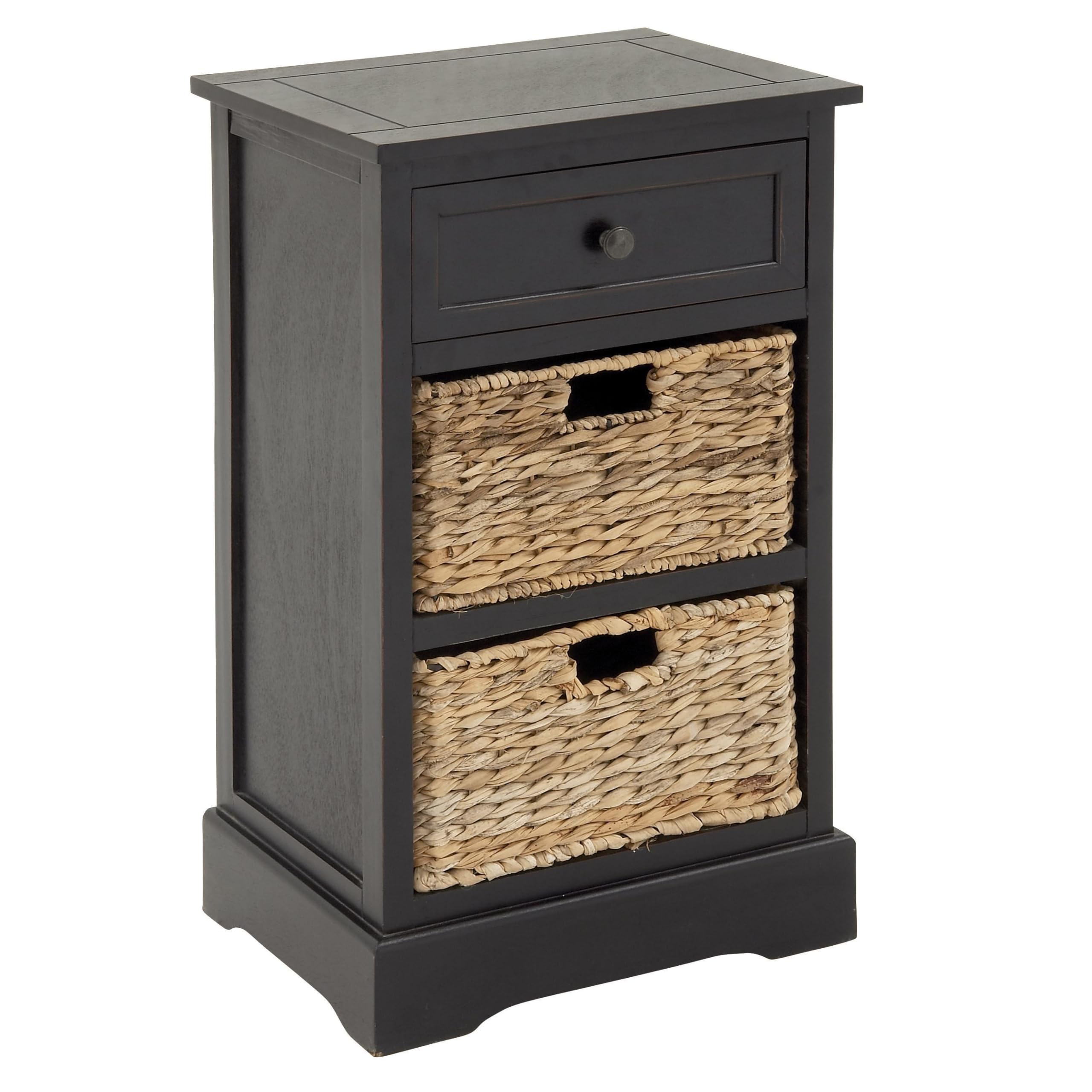 Deco 79 Farmhouse Wood Storage Unit - Large Size Black Wooden Cabinet for Home Organization | Perfect for Living Room, Bedroom & Entryway Storage