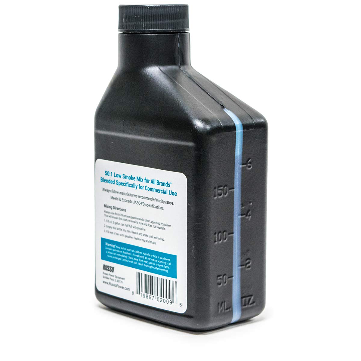 Russo Synthetic Blend 2-Cycle Oil 6.4 Oz (Case of 48 Bottles) - 50:1 Mix Ratio for 2.5 Gallon - Premium Engine Lubricant for Chainsaws, Lawn Mowers & Outdoor Power Equipment