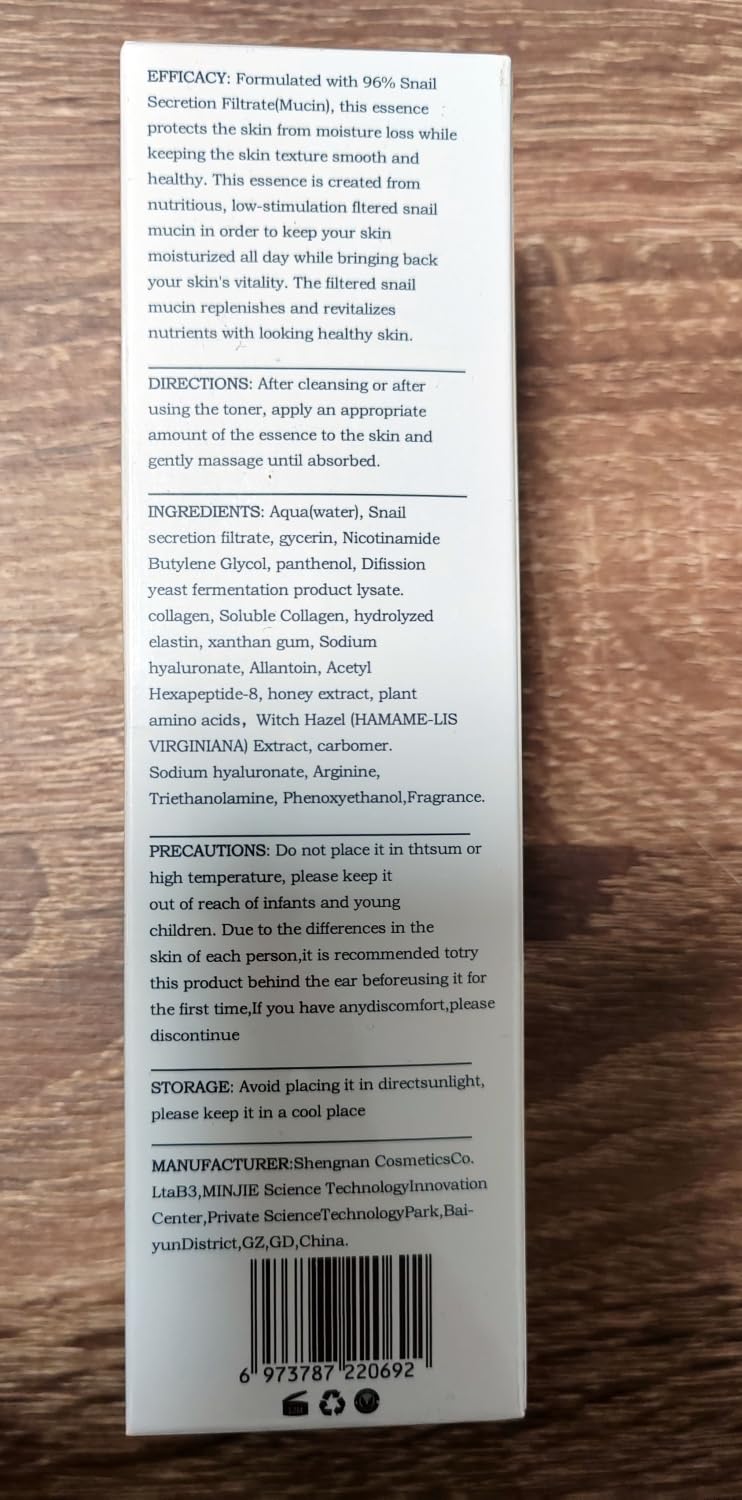Snail Mucin Essence with 96.3% Snail Secretion Filtrate - Anti-Aging Power Repair Serum for Fine Lines, Dull Skin & Acne - Hydrating, Pore Minimizing, Lifting & Firming Face Serum - 3.38 fl.oz - Perfect for Daily Skincare Routine & Nighttime Repair