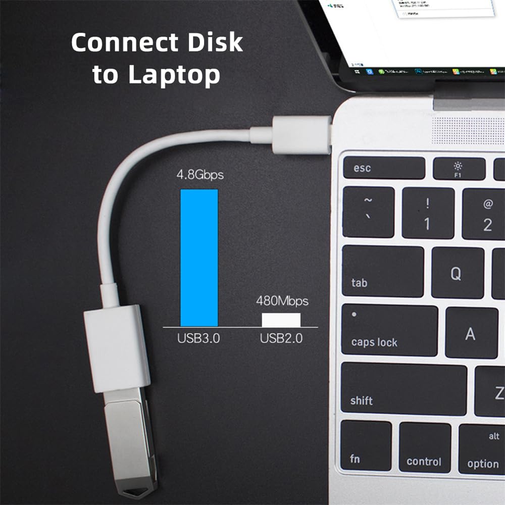 USB-C to USB 3.0 Female Adapter Converter - Type C to Standard Type A Adapter for MacBook, Laptop, Tablet & Phone - Perfect for Data Transfer & Charging