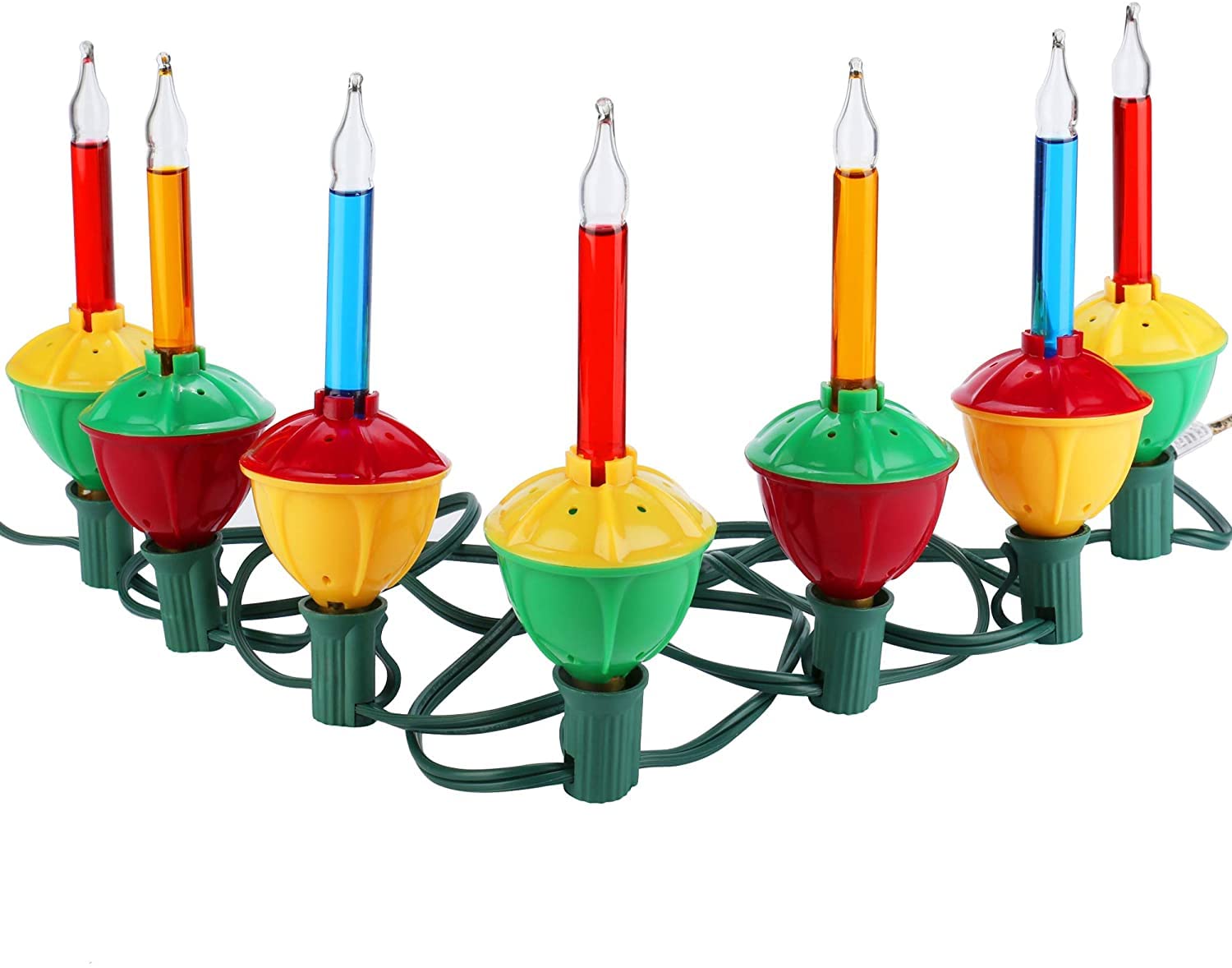Vintage Multicolor Christmas Bubble Lights Set of 7 - Retro Holiday Pride Bubble Lights for Indoor Christmas Tree Decorations - Perfect for Festive Home, Party & Holiday Decor
