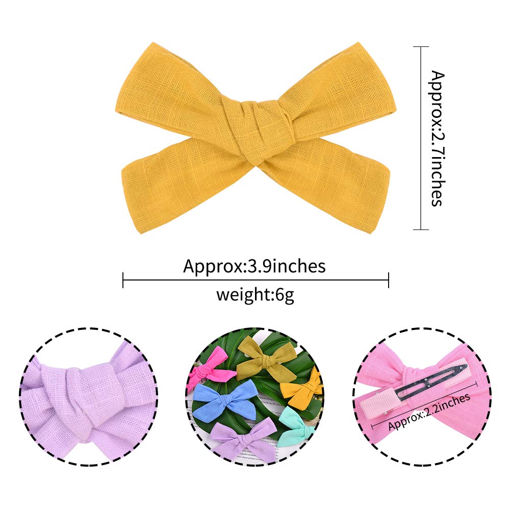 24PCS Baby Girls Hair Bows Clips - Linen Hair Barrettes & Alligator Clips Set for Kids, Toddlers & School Girls - Perfect for Parties, School, Photos & Daily Hair Accessories