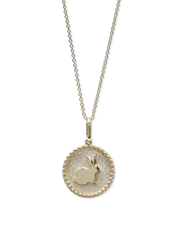 Lucky Rabbit Medallion Pendant - Chinese Zodiac Jewelry for Year of the Rabbit - Perfect for Gifts, Birthdays & Chinese New Year Celebrations