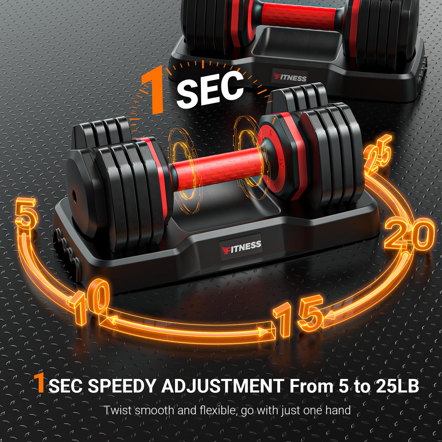 Adjustable Dumbbells Set of 2 - 5-in-1 Quick Change Weight System with Anti-Slip Grip for Home Workouts - Perfect for Men & Women Strength Training, HIIT, and Full-Body Exercises
