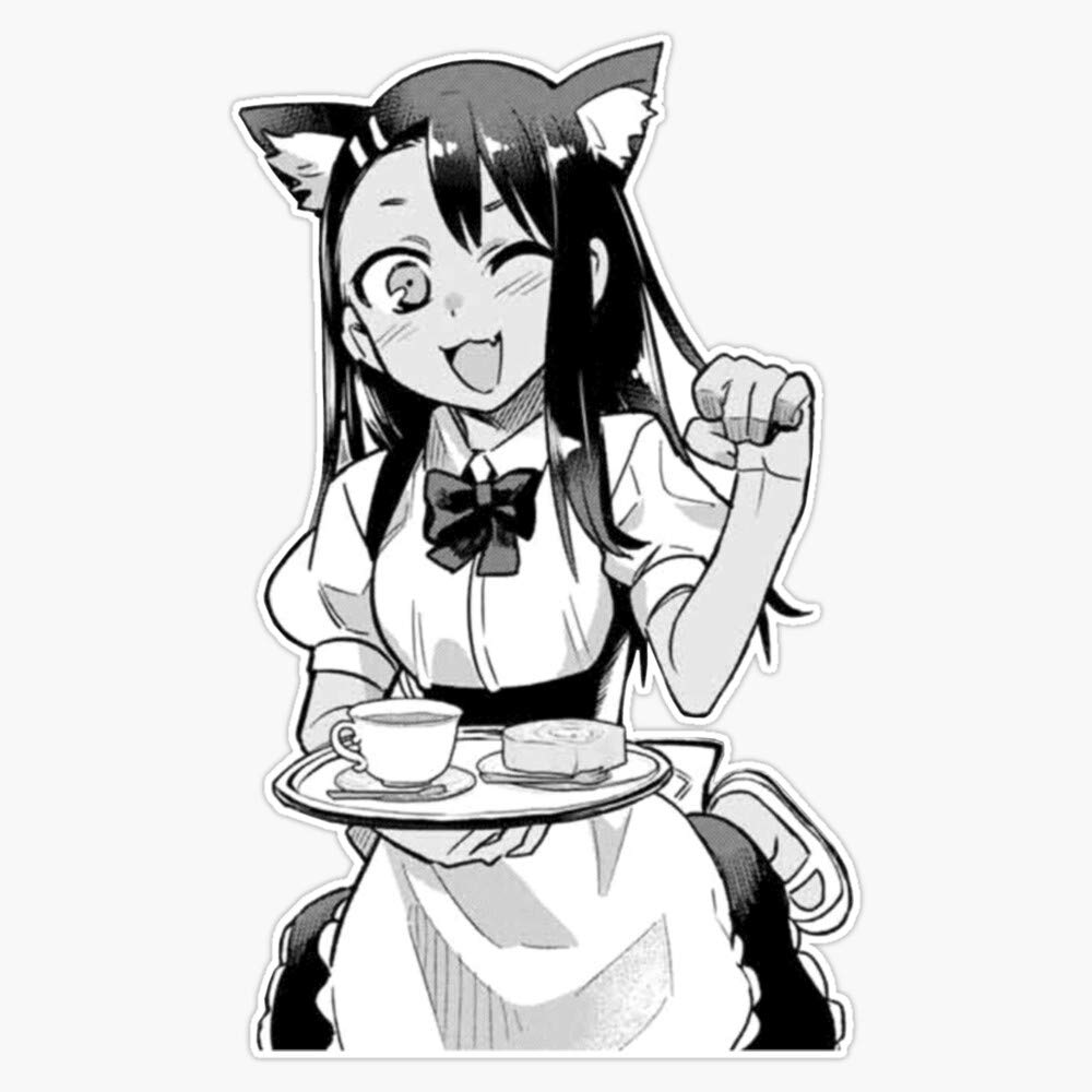 Nagatoro Cat Maid Vinyl Sticker - Waterproof & UV Resistant Decal for Cars, Laptops, Windows (5 Inch) - Perfect for Anime Fans, Car Decoration, and DIY Crafts