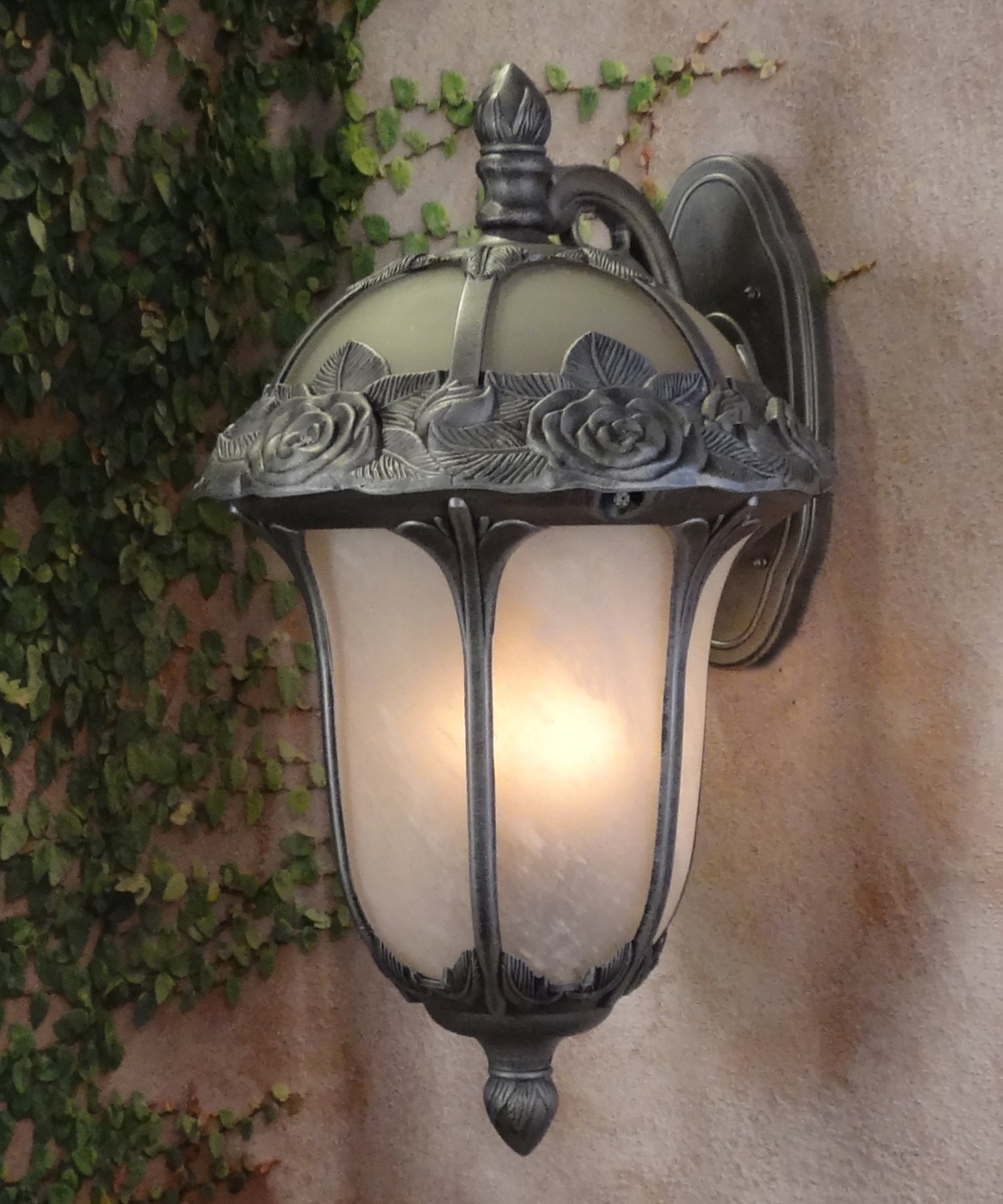 Special Lite Products F-3711-SW/AB Large Top Mount Outdoor Light in Swedish Silver - Perfect for Rose Gardens, Patios, and Landscape Lighting